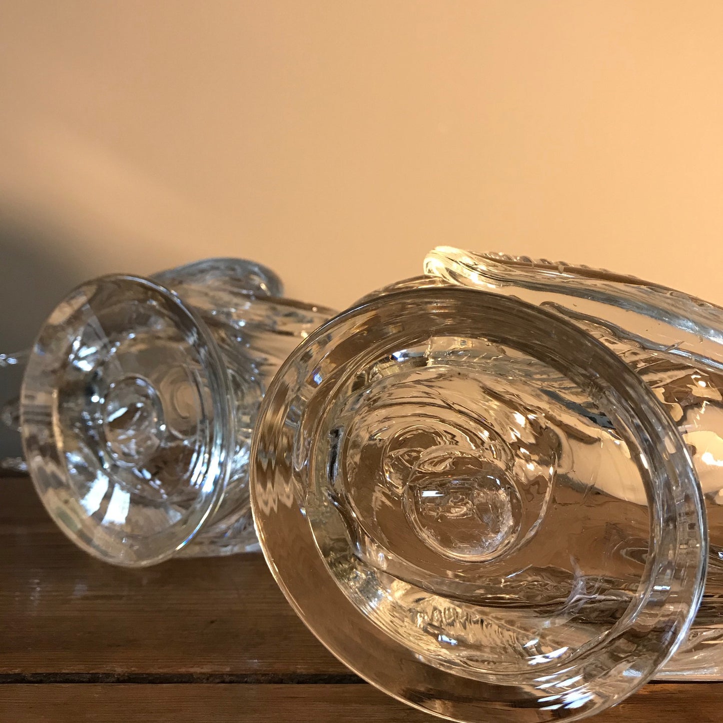 Pair Of Stylish Glass Swans.