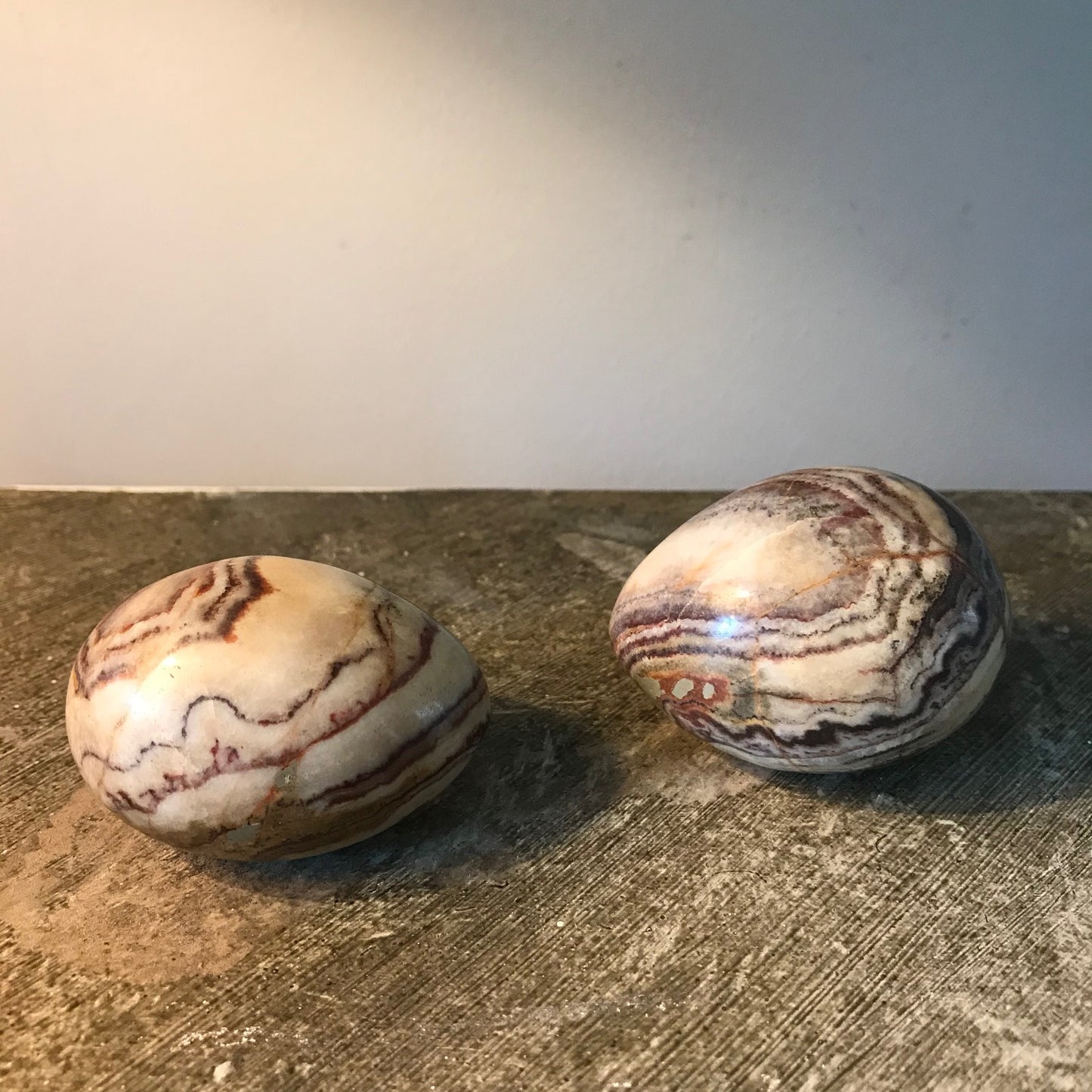 A Pair Of Decorative Marble Eggs.