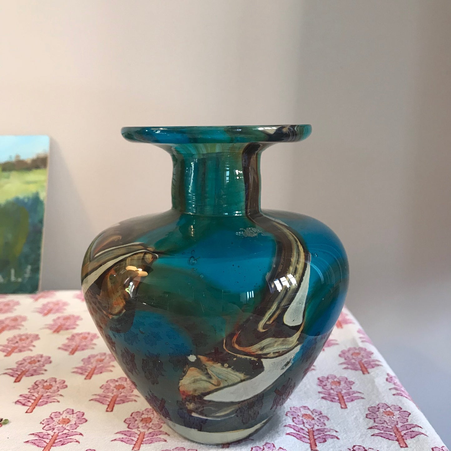 Maltese Tiger Glass Vase.