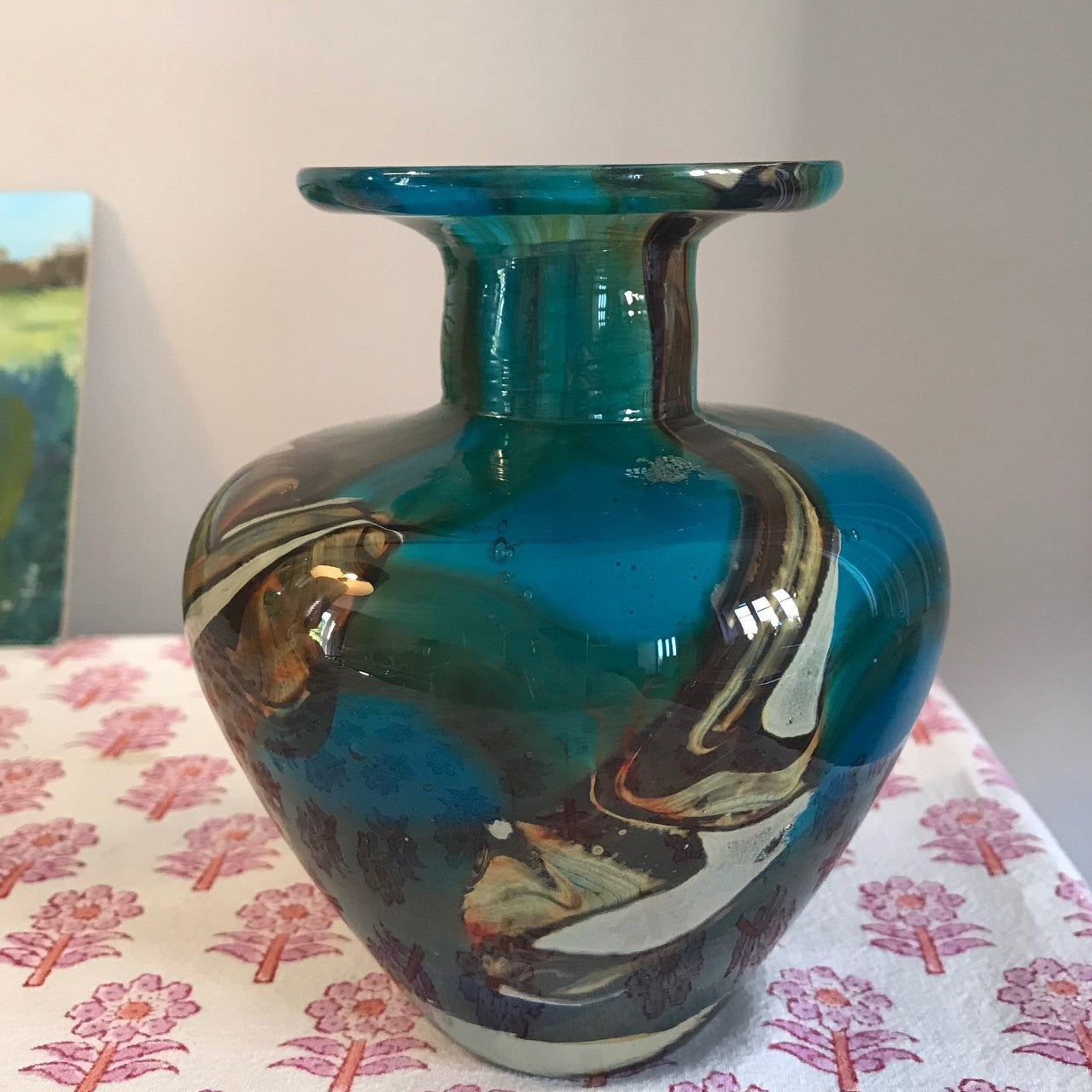 Maltese Tiger Glass Vase.