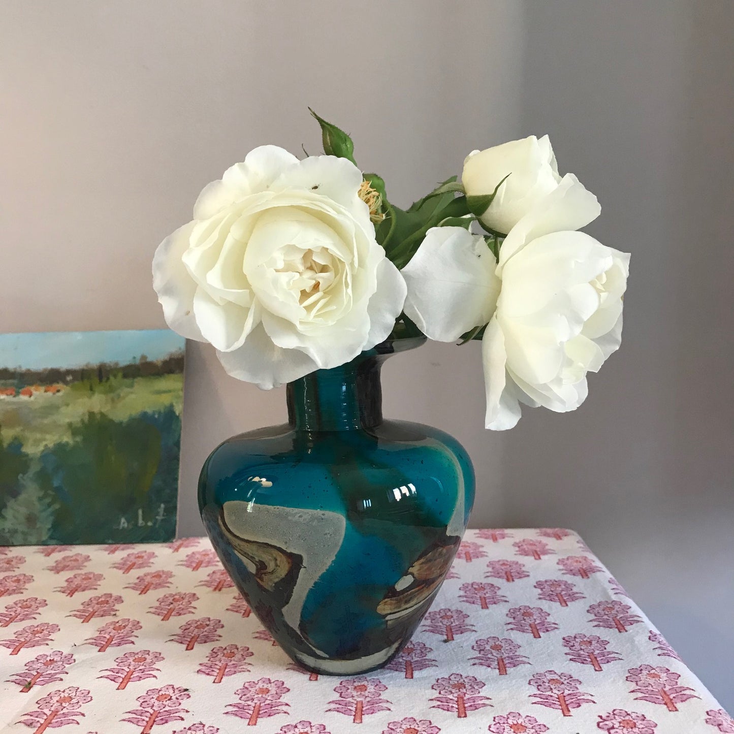 Maltese Tiger Glass Vase.