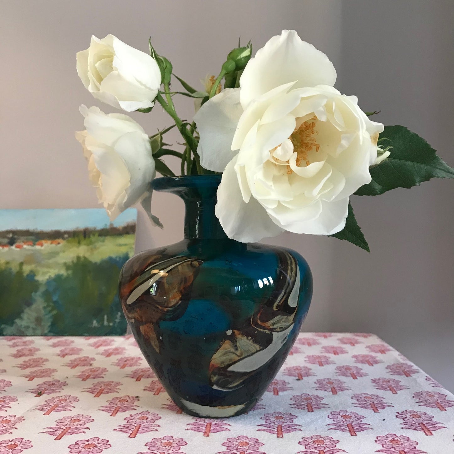 Maltese Tiger Glass Vase.