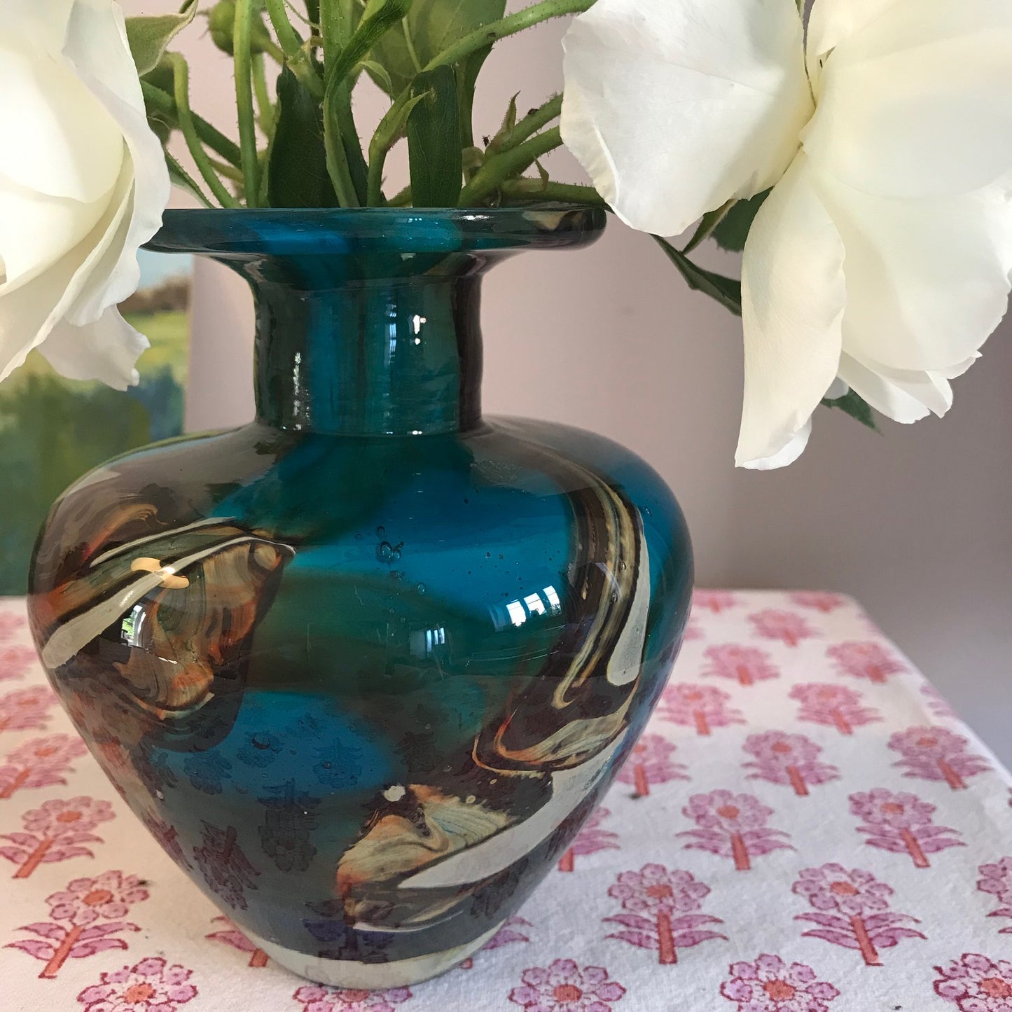 Maltese Tiger Glass Vase.