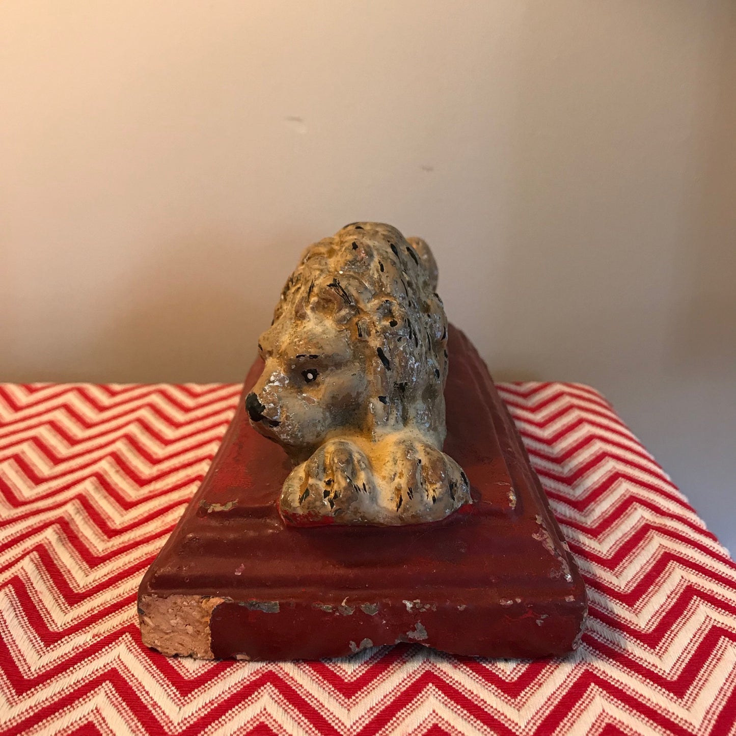 Recumbent Coade Stone Lion.
