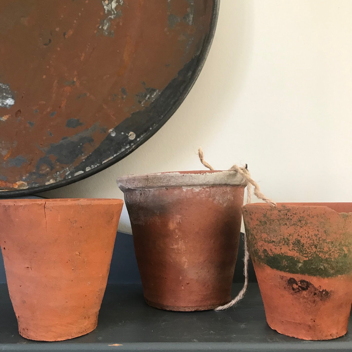 Set of Three Terracotta Pots.