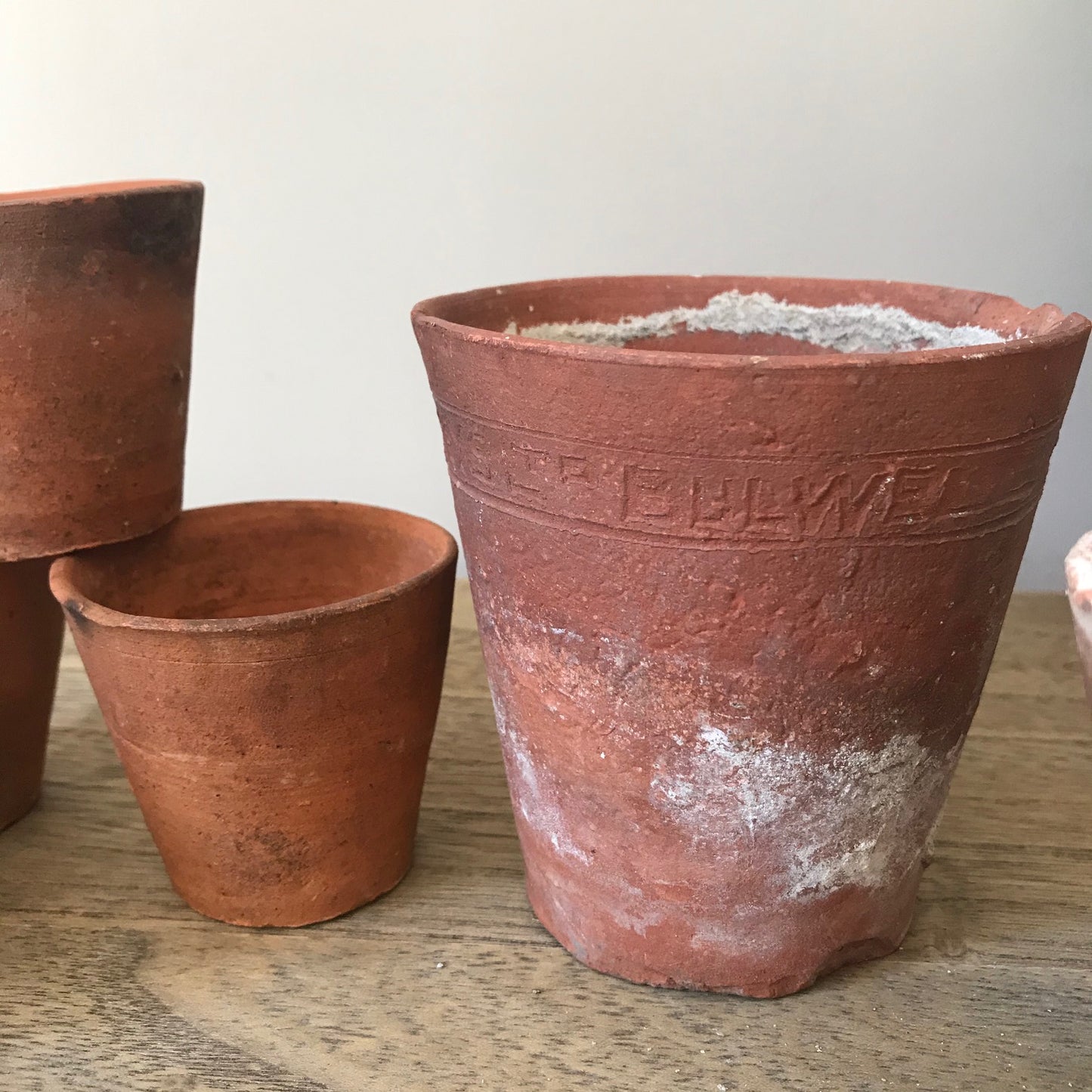 Set Of Six Early Terracotta Pots.