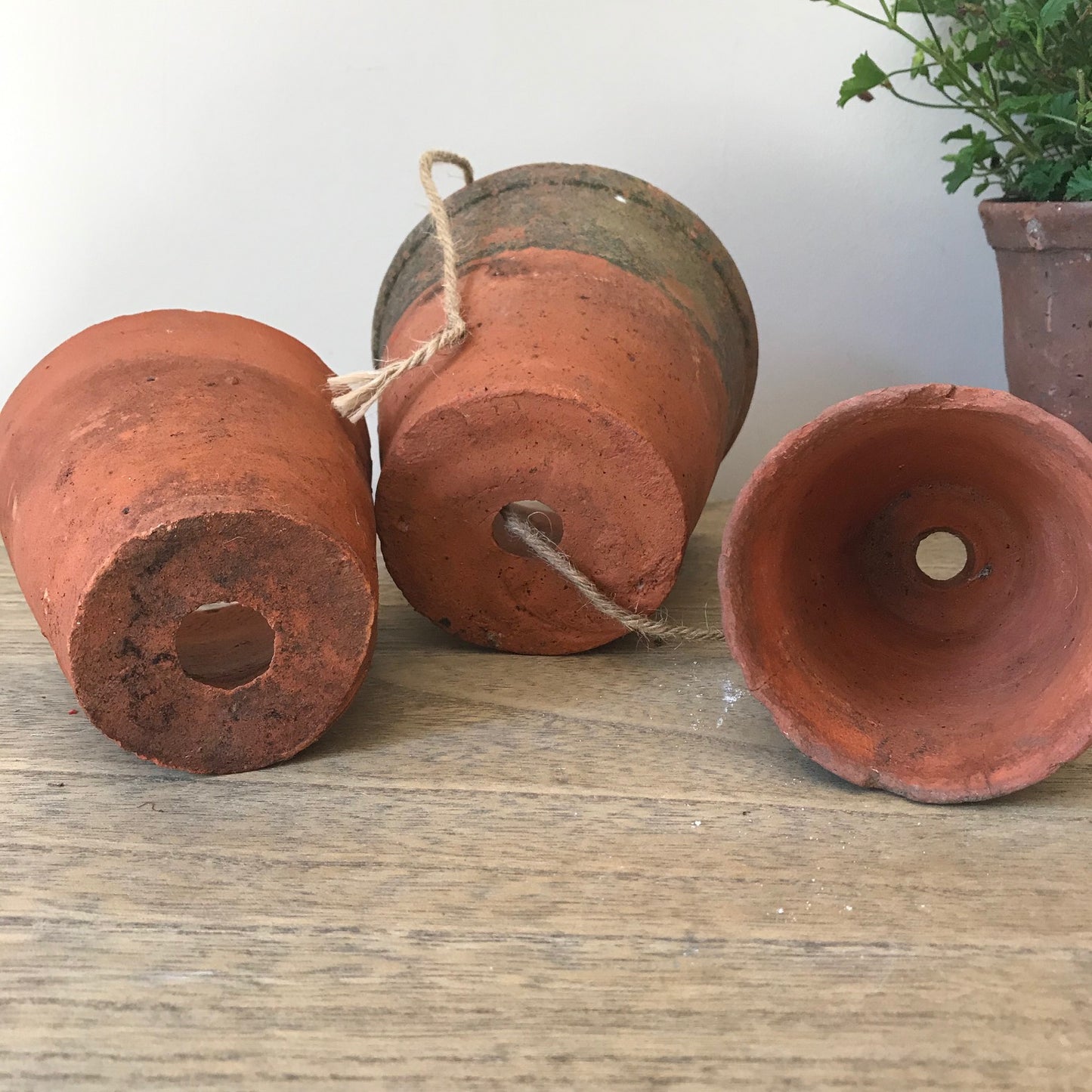 Set Of Three Early Terracotta Pots.