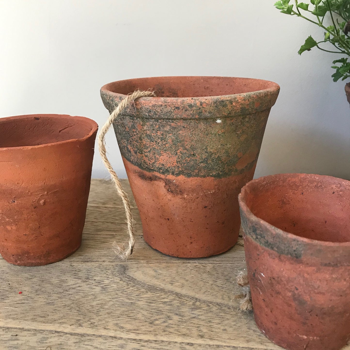 Set Of Three Early Terracotta Pots.