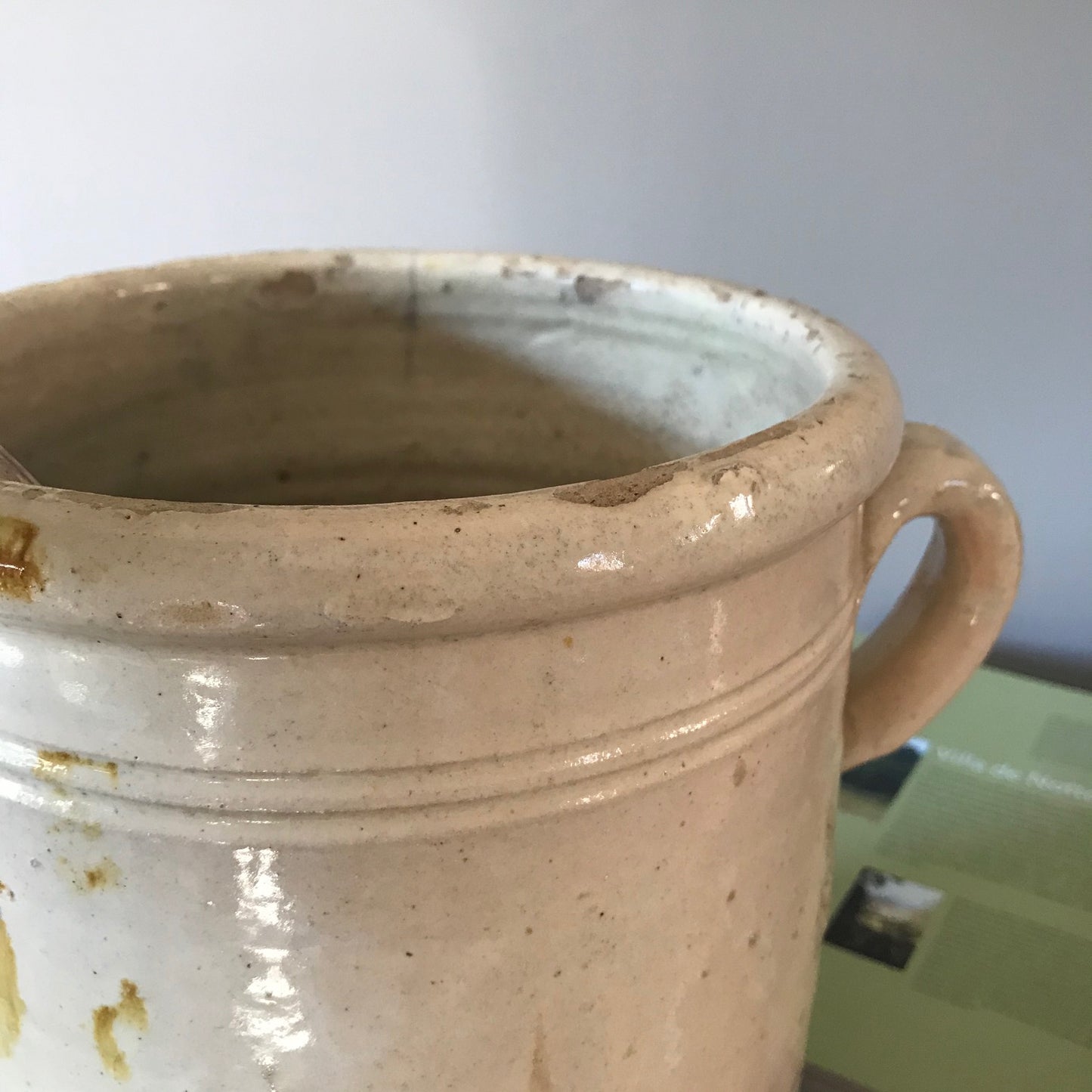 Italian Glazed Terracotta Preserving Pot.