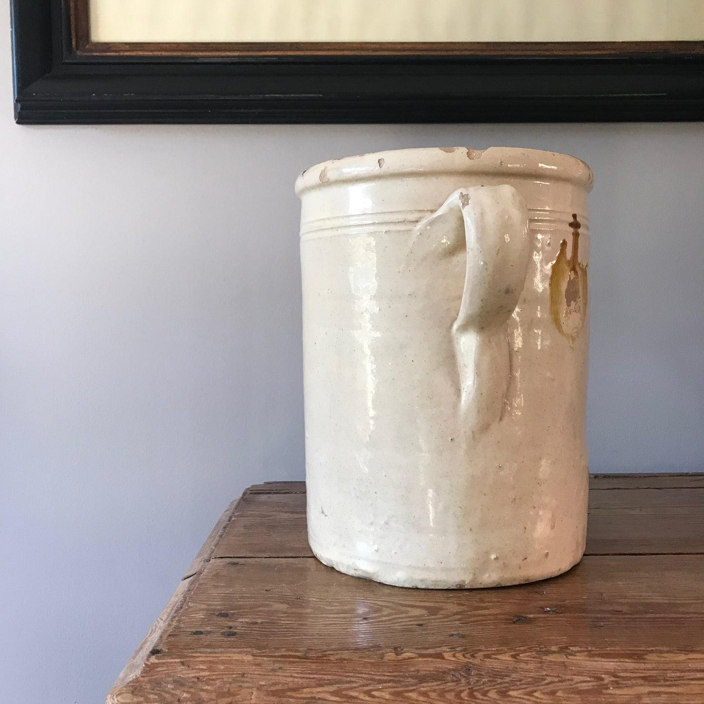 Italian Glazed Terracotta Preserving Pot.