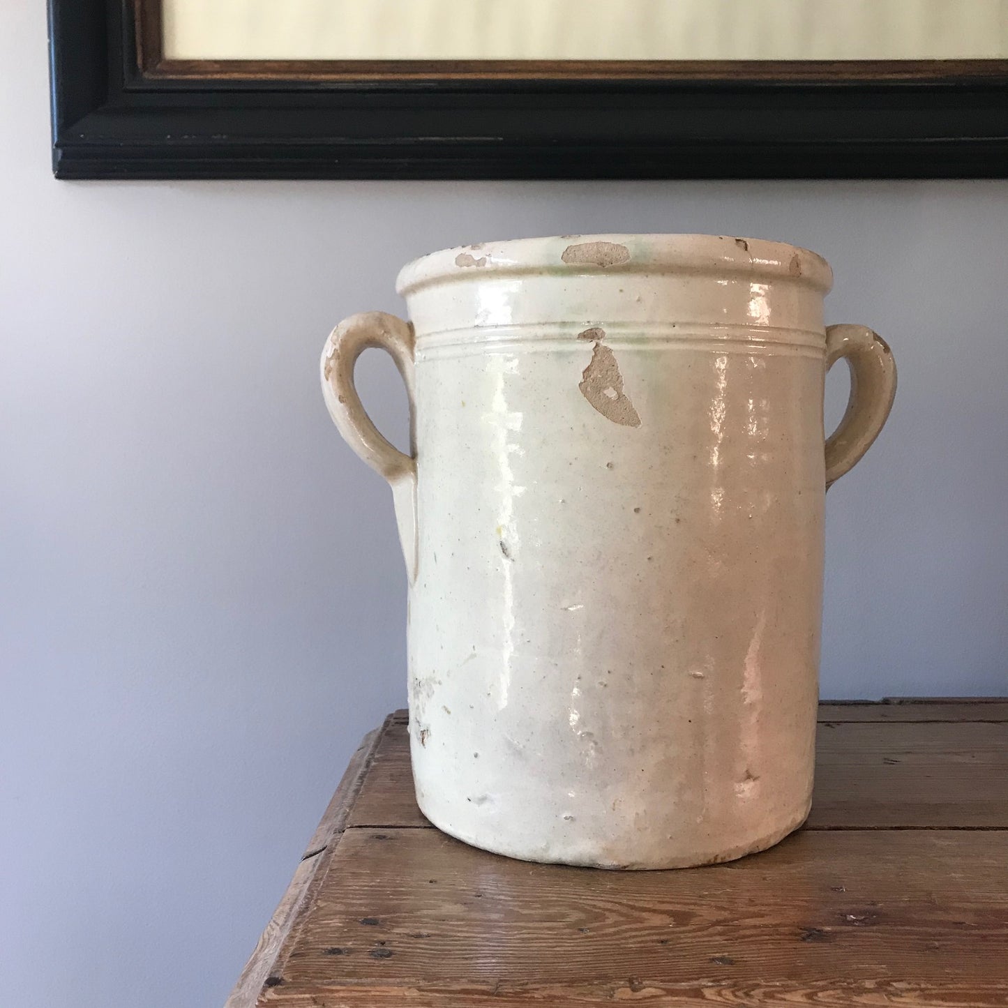 Italian Glazed Terracotta Preserving Pot.