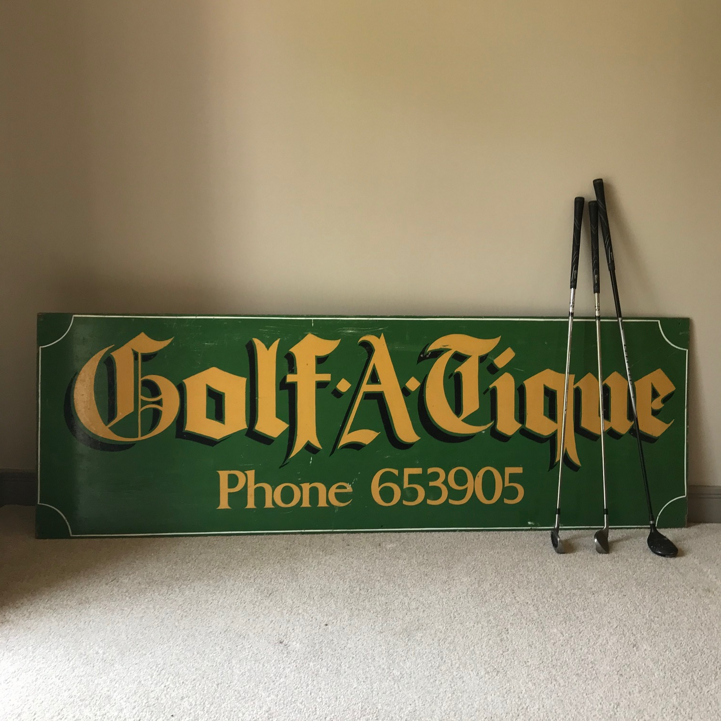 Vintage Golf Club Sign.