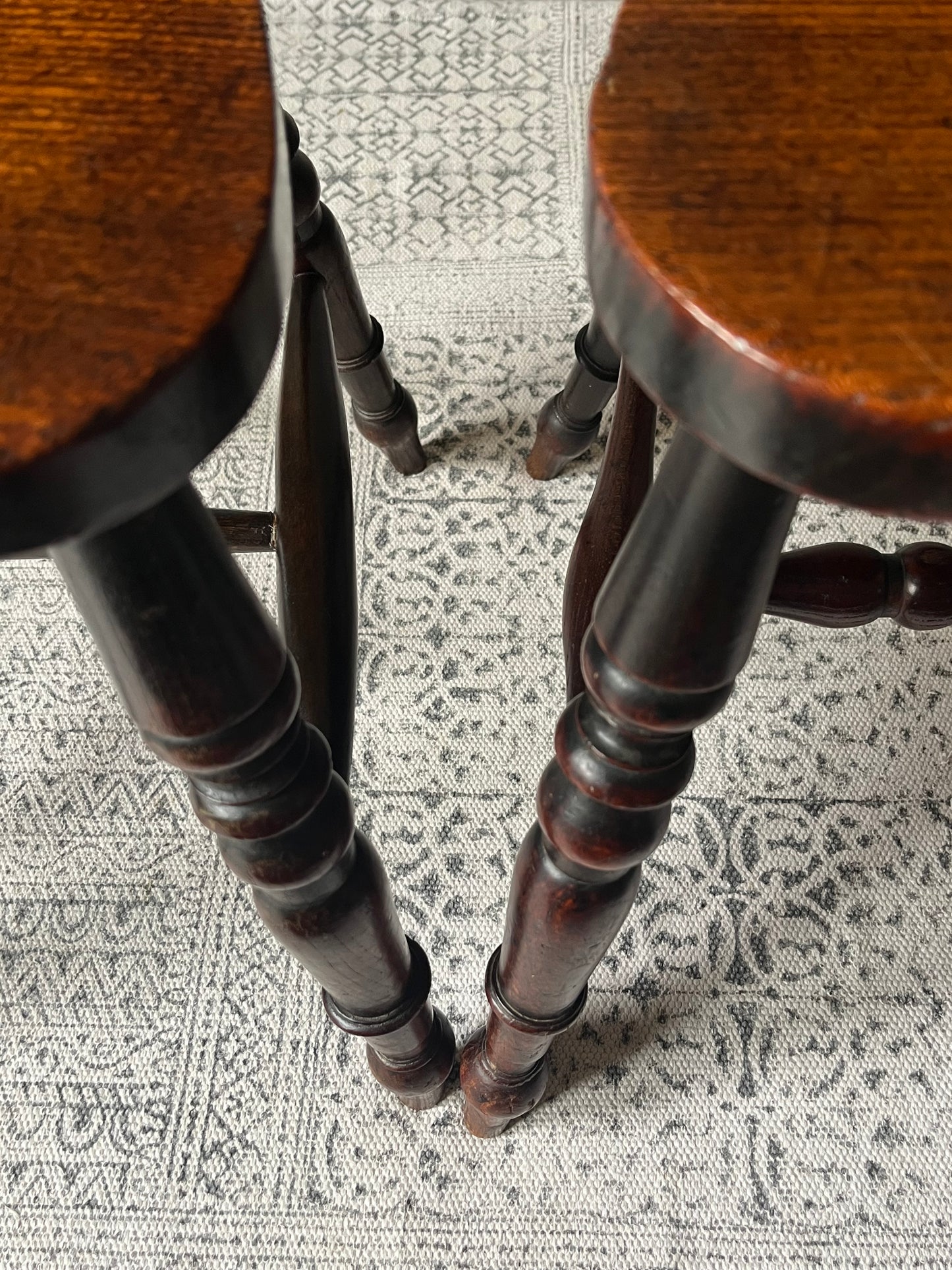 Pair of Oak Hall Chairs.