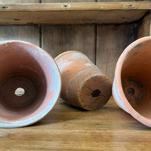 Load image into Gallery viewer, Set of Three Old Terracotta Pots.
