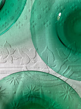 Load image into Gallery viewer, Set of Six Emerald Green Glass Plates.
