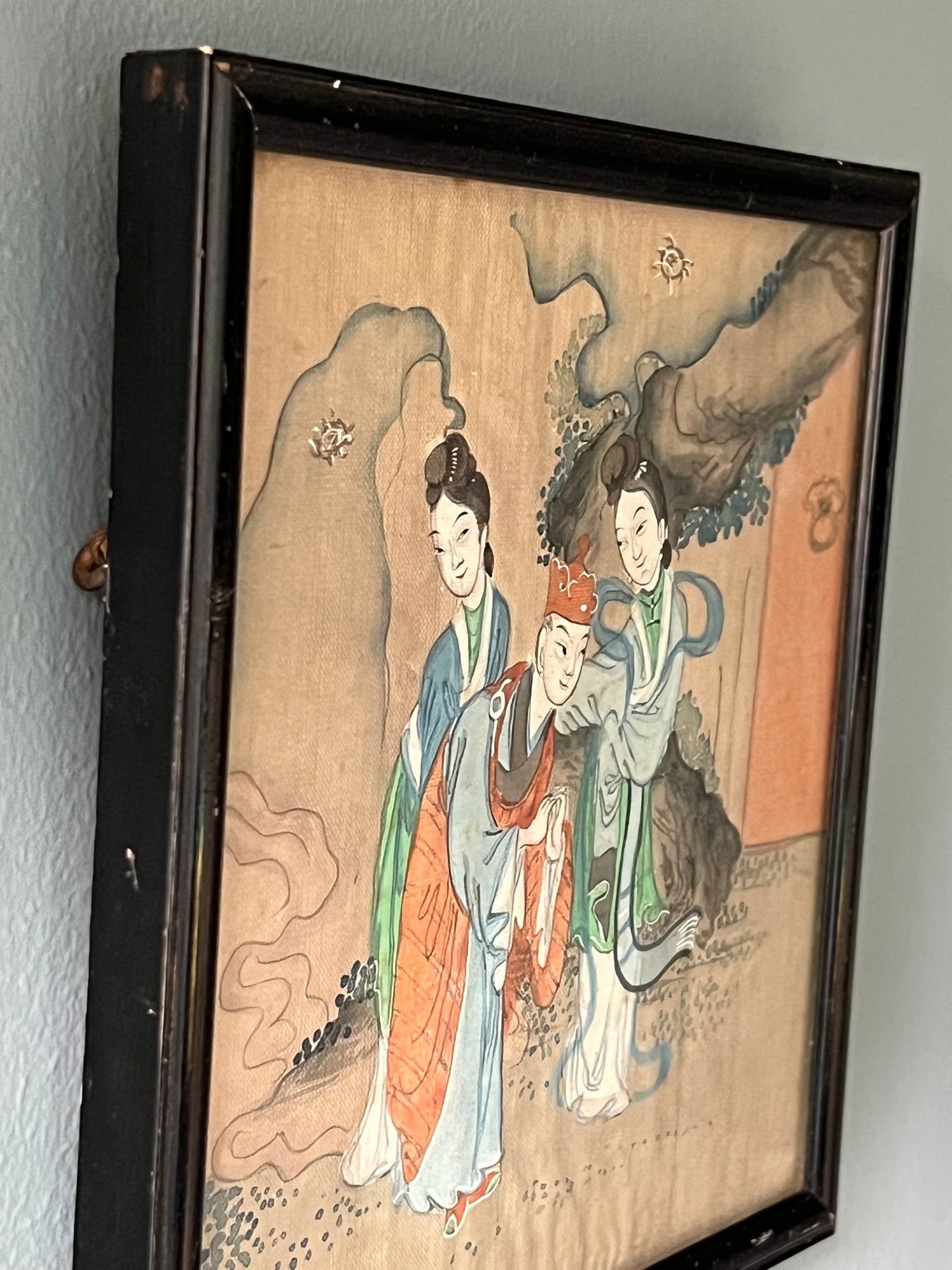 Pair Chinese Silk Paintings.