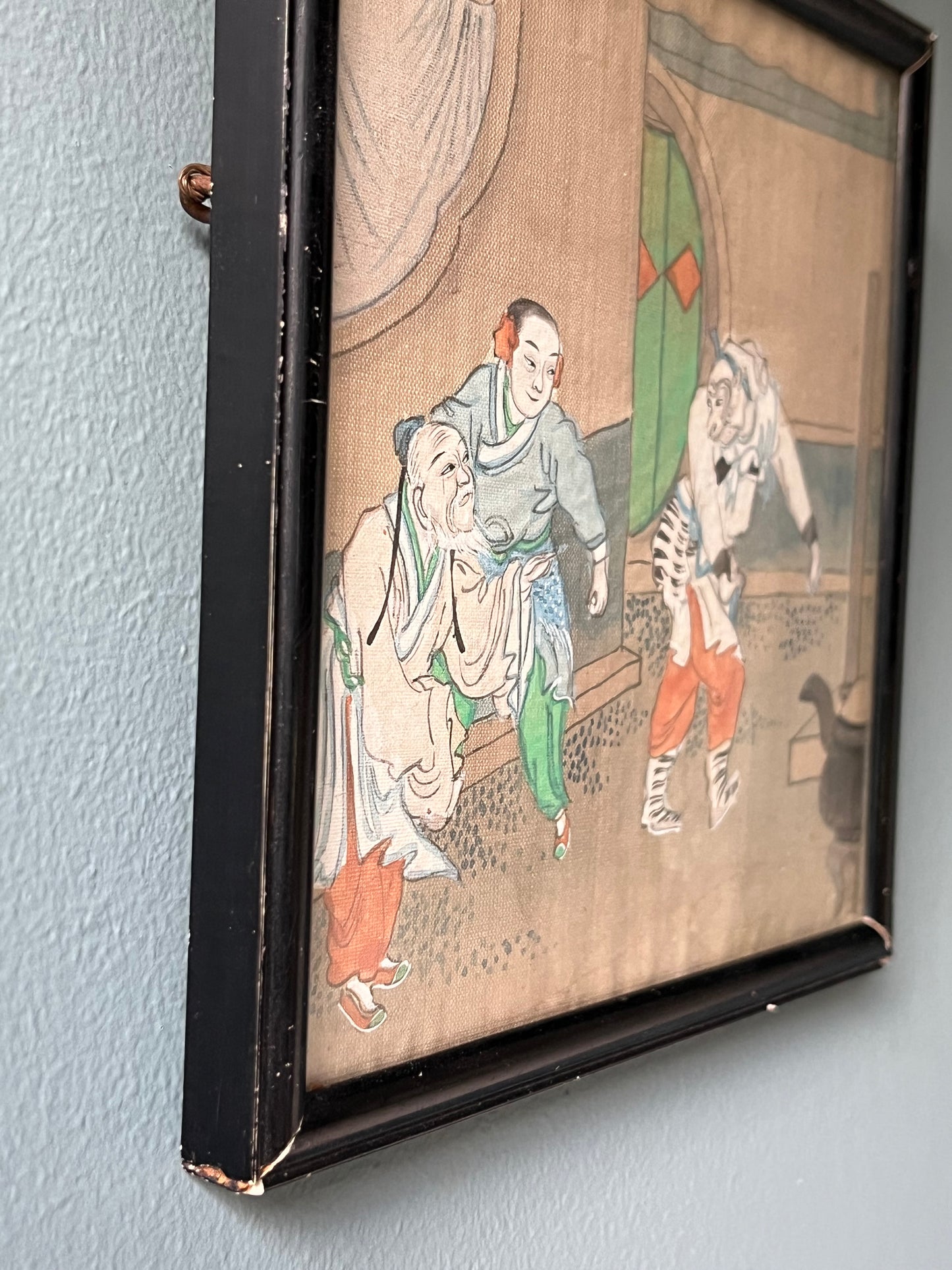 Pair Chinese Silk Paintings.
