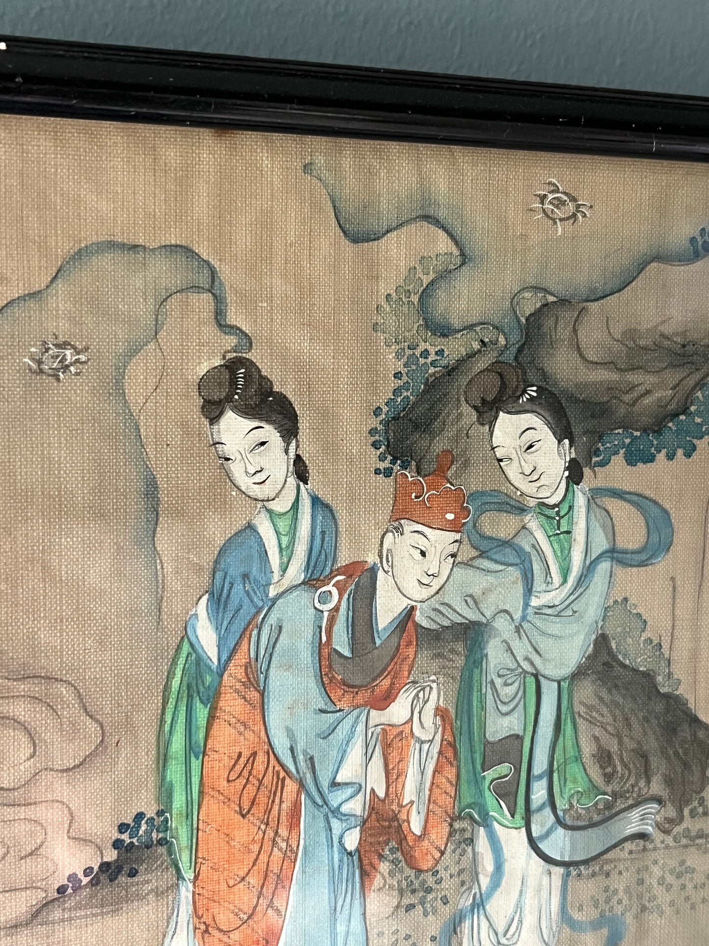 Pair Chinese Silk Paintings.