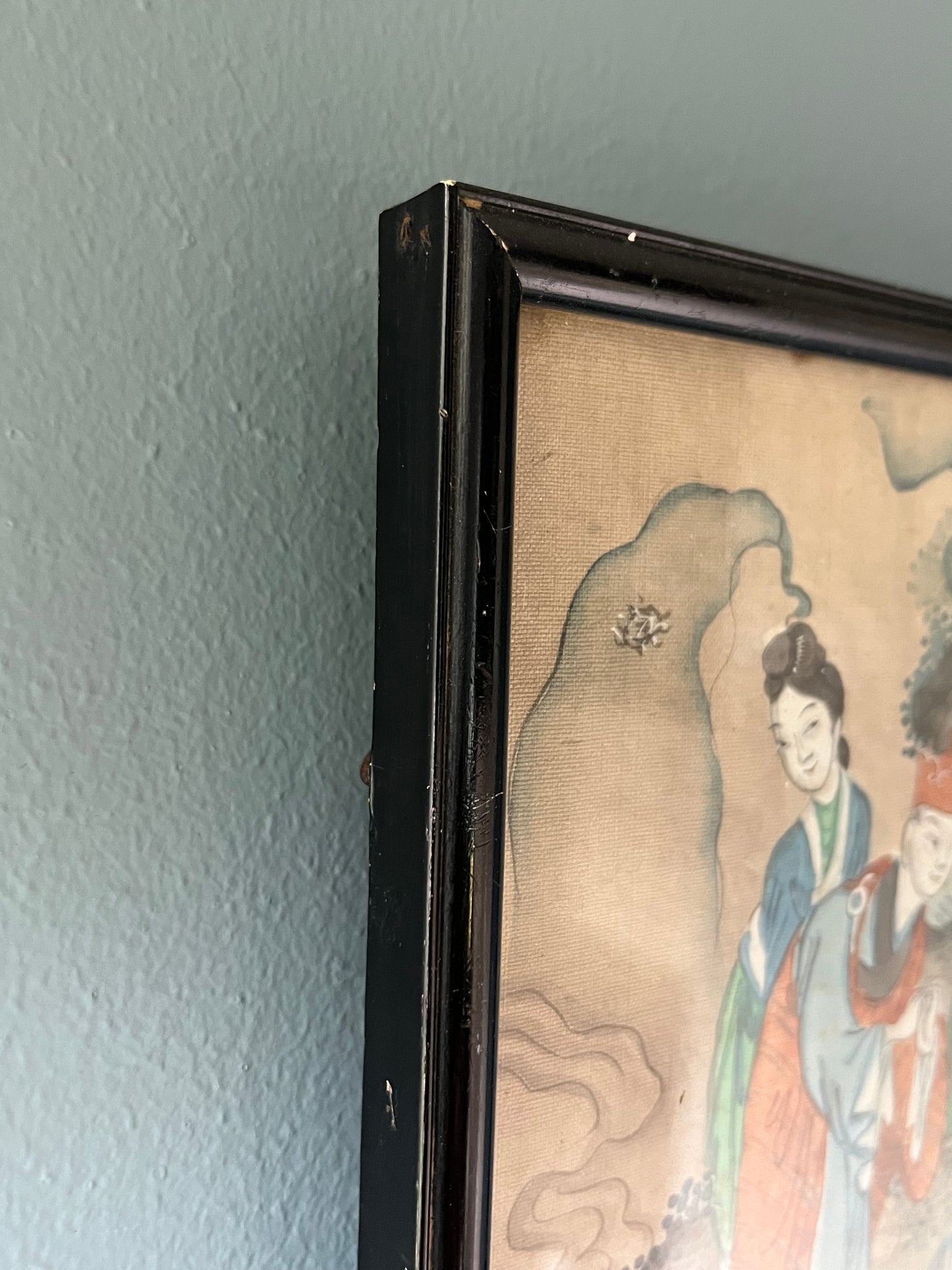 Pair Chinese Silk Paintings.