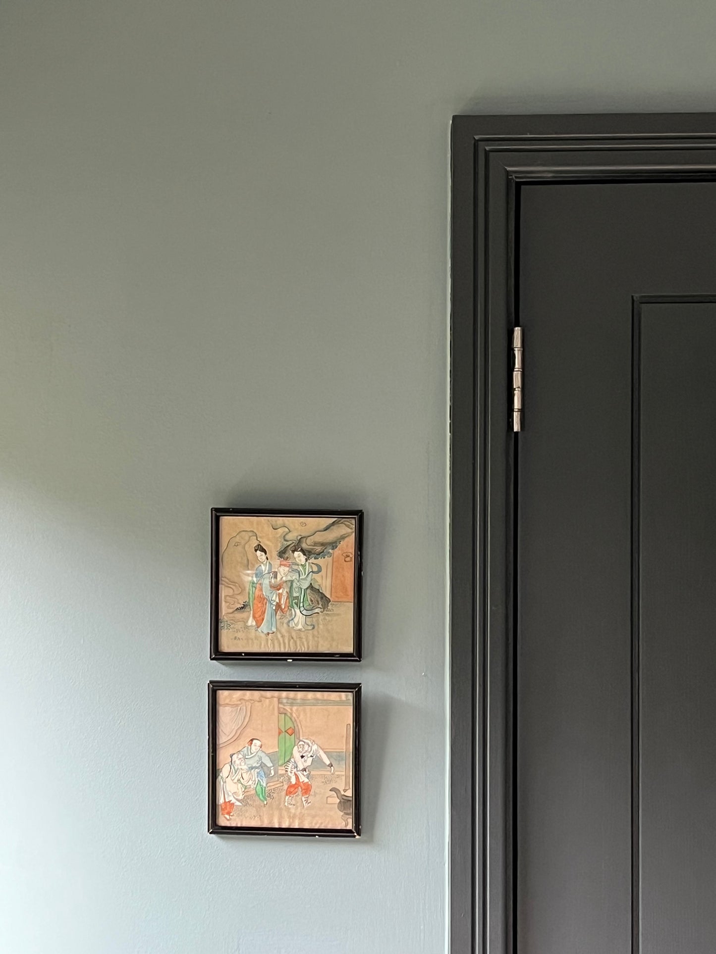 Pair Chinese Silk Paintings.