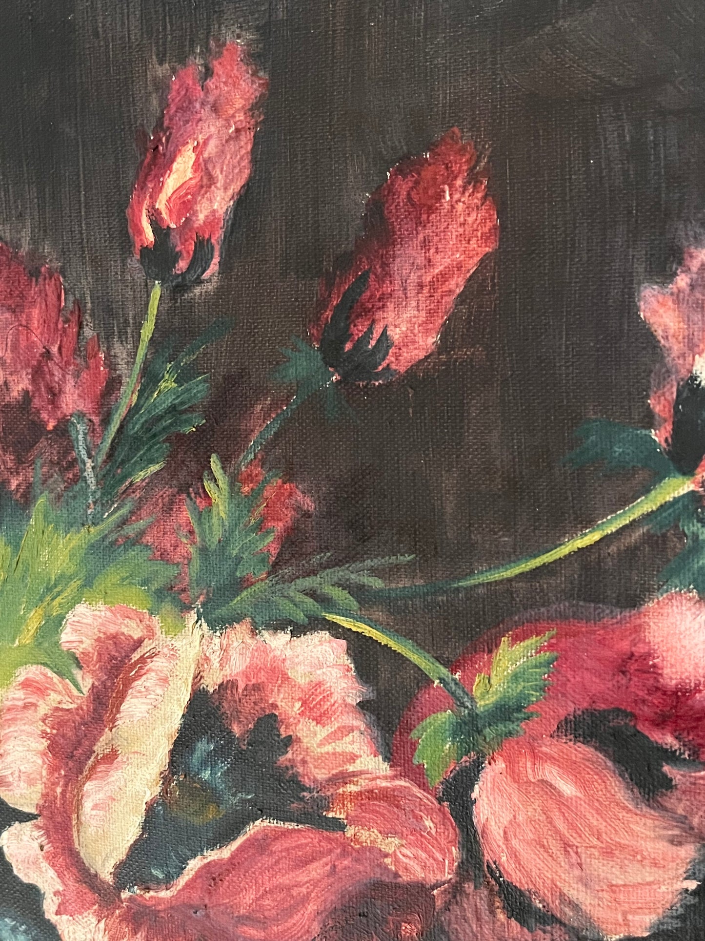 Poppies in a vase.