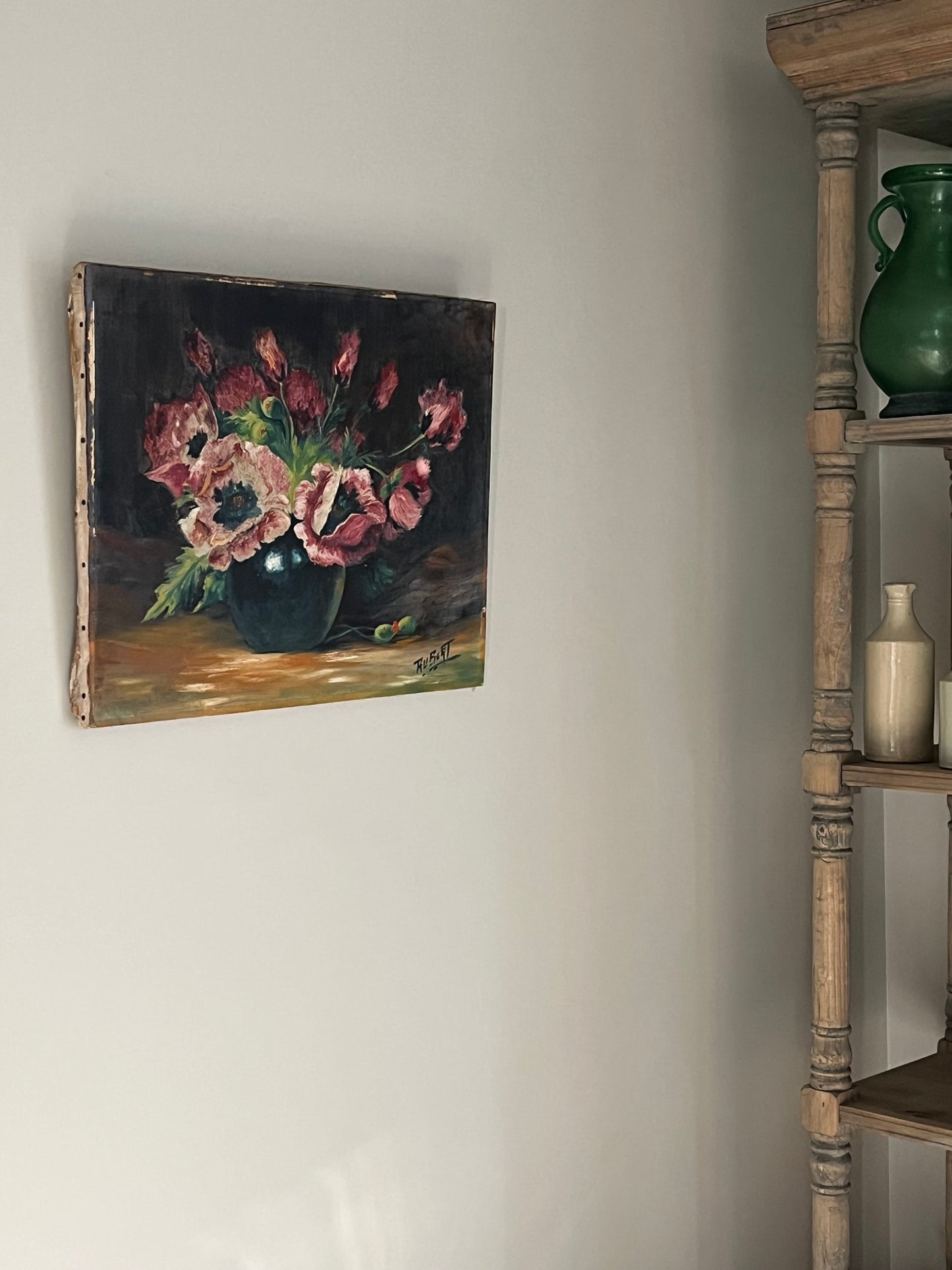 Poppies in a vase.