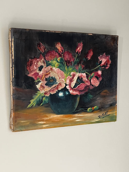 Poppies in a vase.