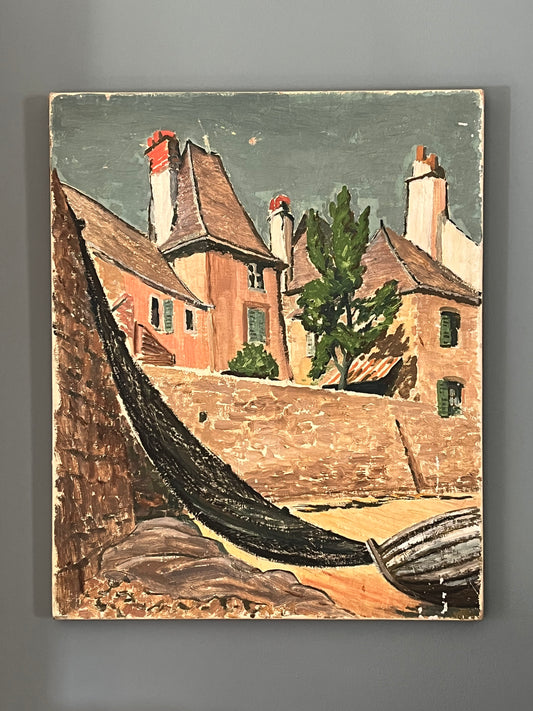 French Oil on Canvas.