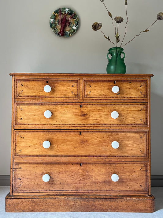 Pine and Fruitwood Chest of Drawers.