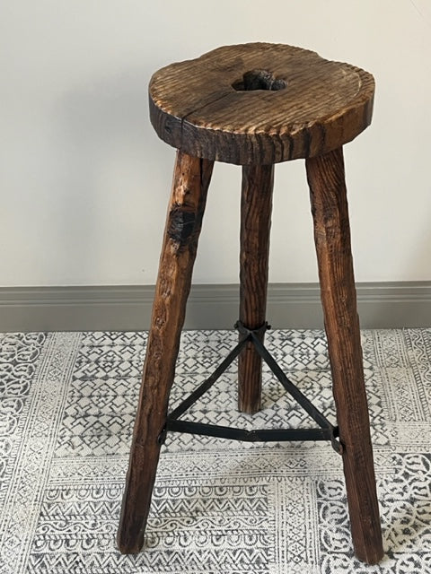 Rustic Elm Stool.