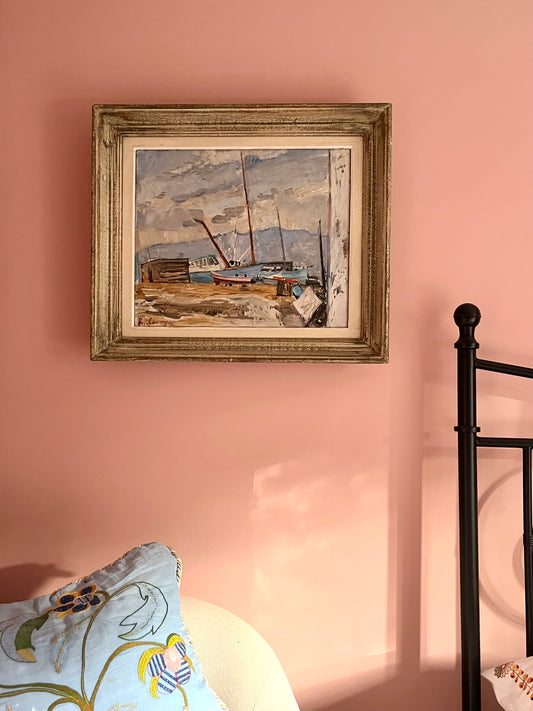 French Oil on Canvas.