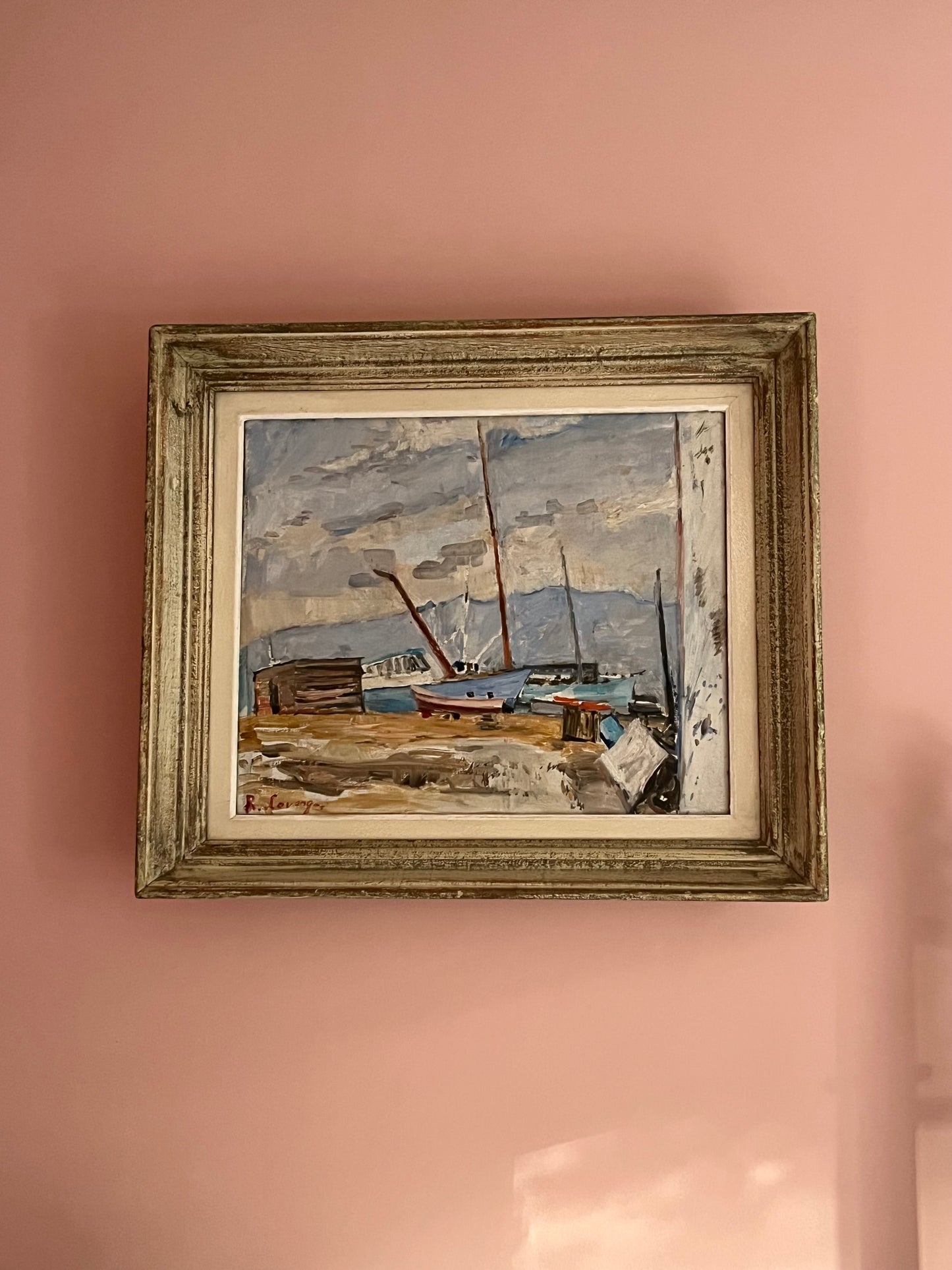 French Oil on Canvas.