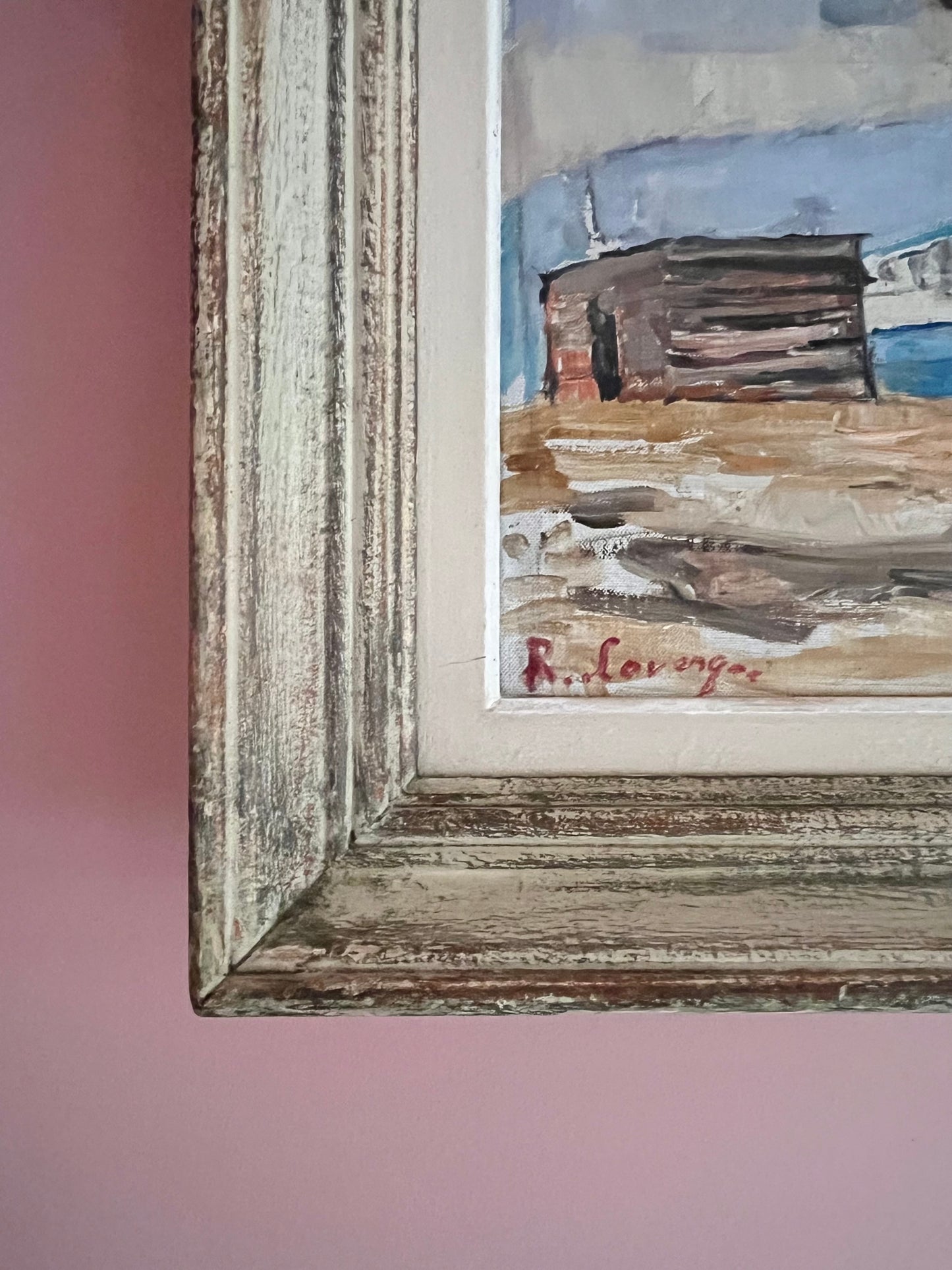 French Oil on Canvas.