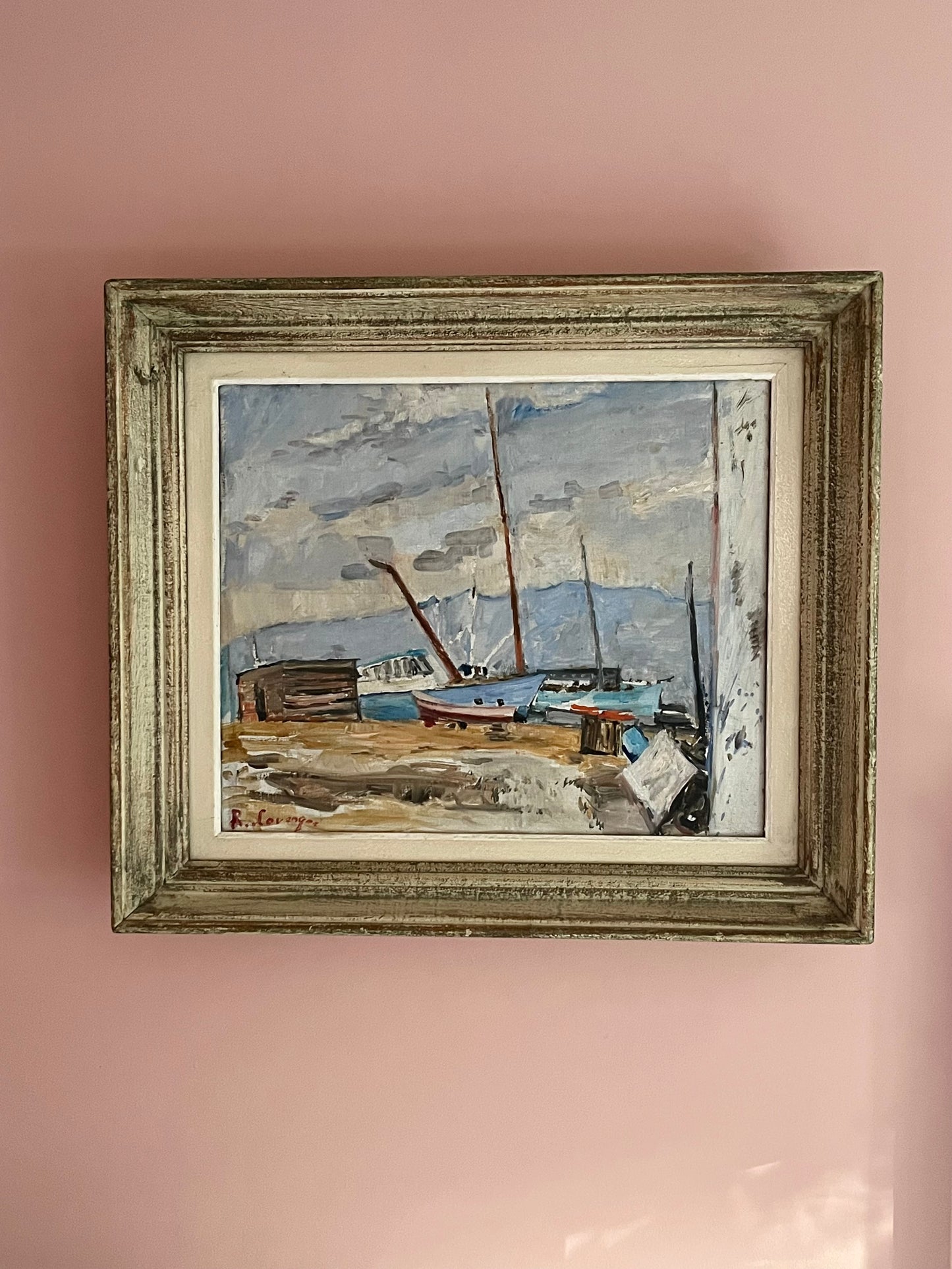 French Oil on Canvas.