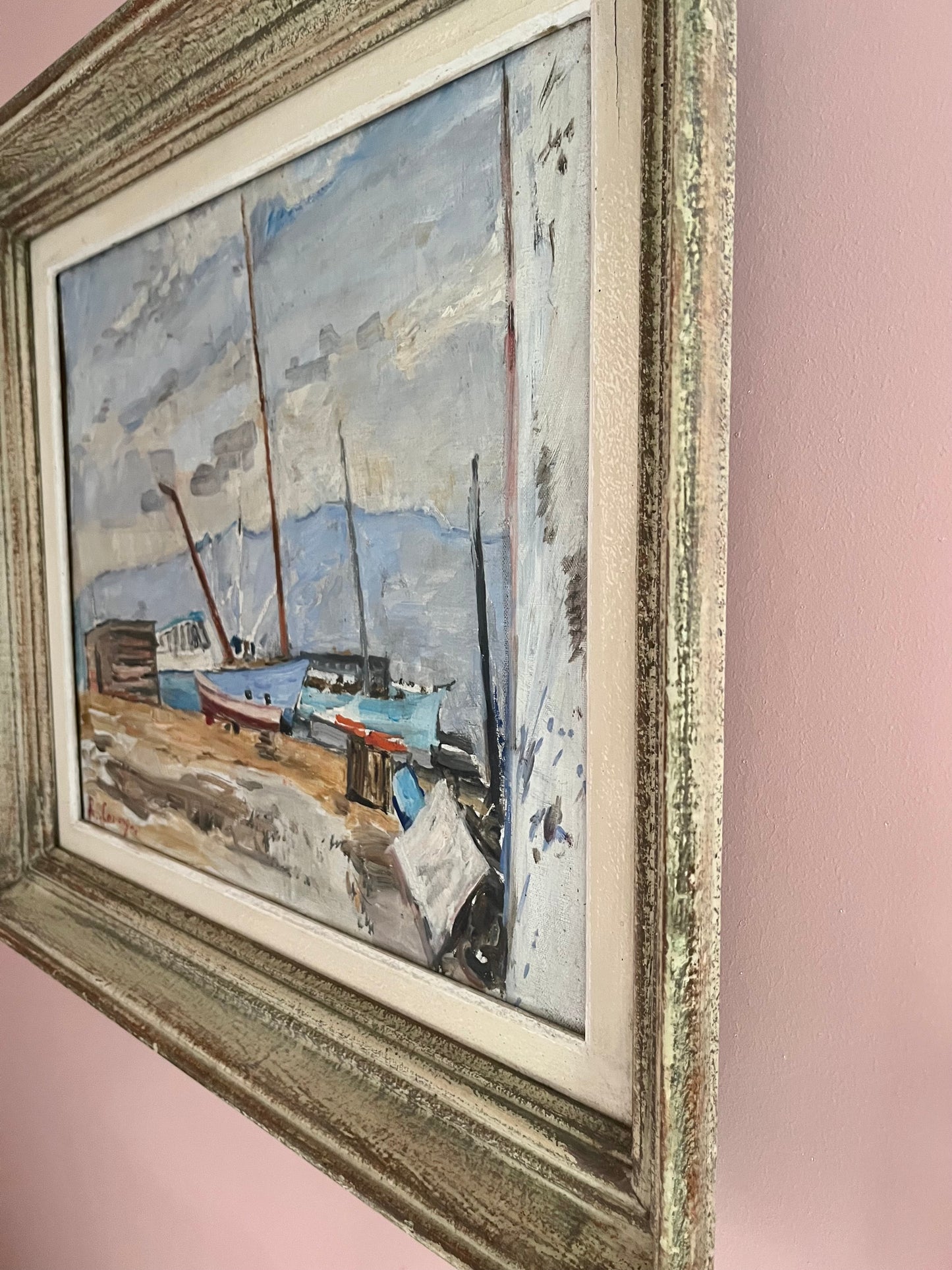 French Oil on Canvas.