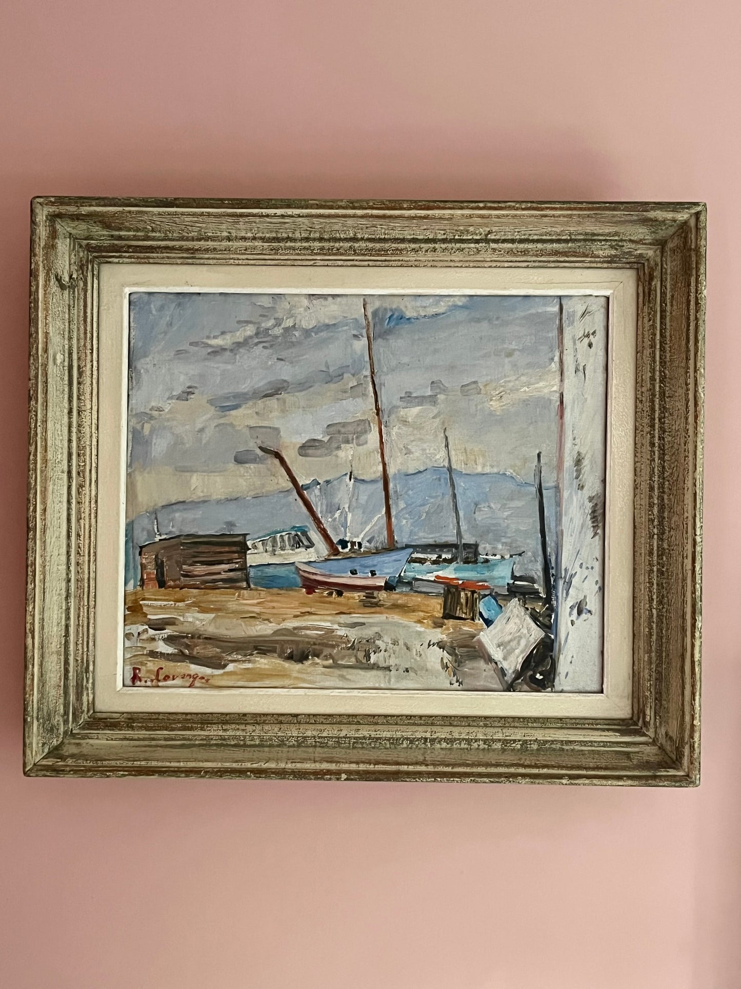 French Oil on Canvas.