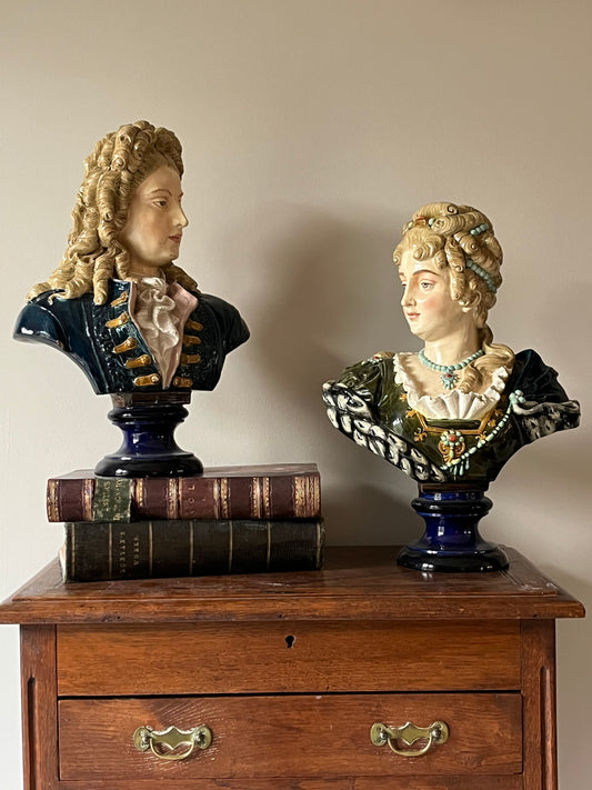 French Majolica Busts.