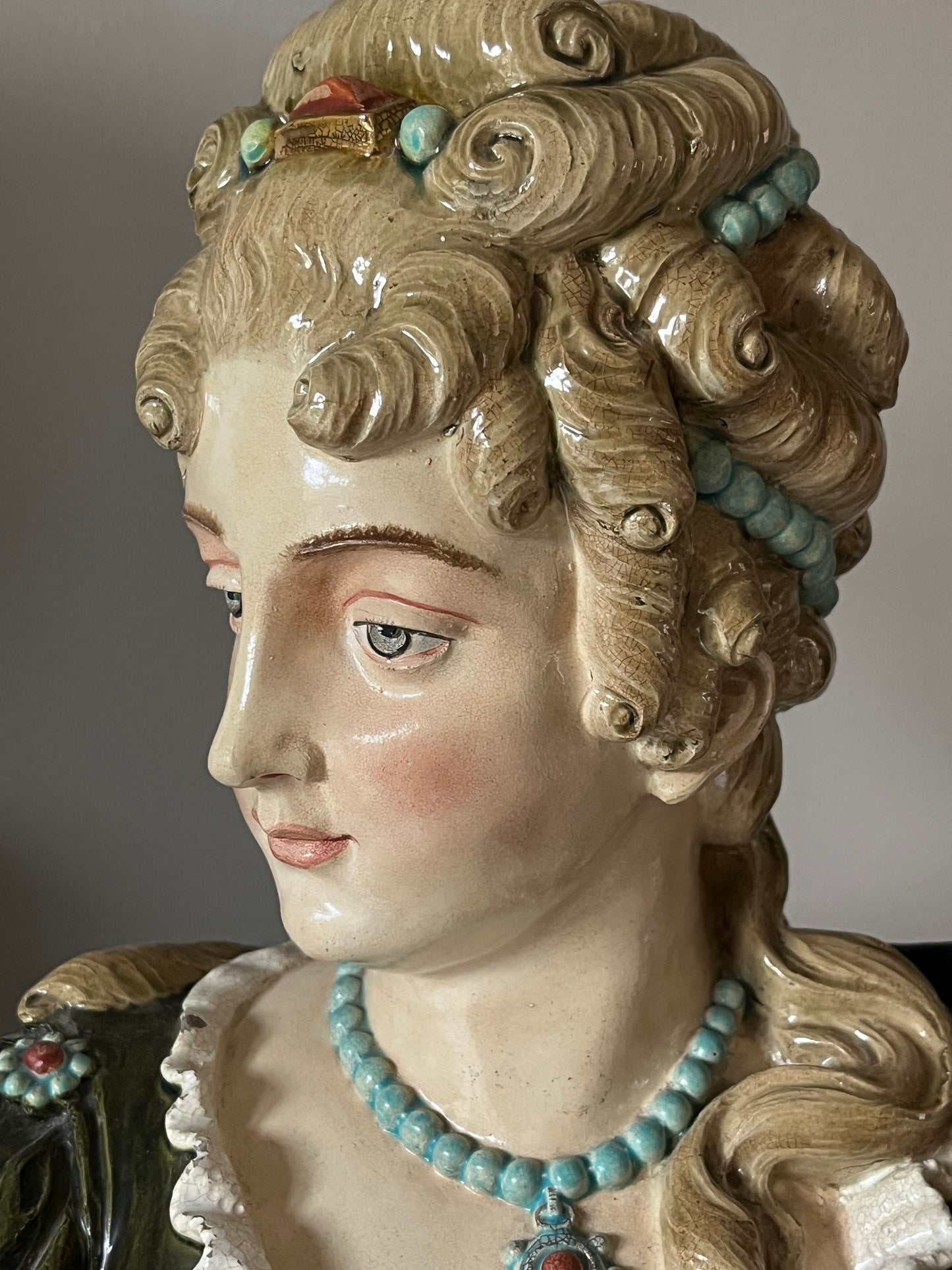 French Majolica Busts.