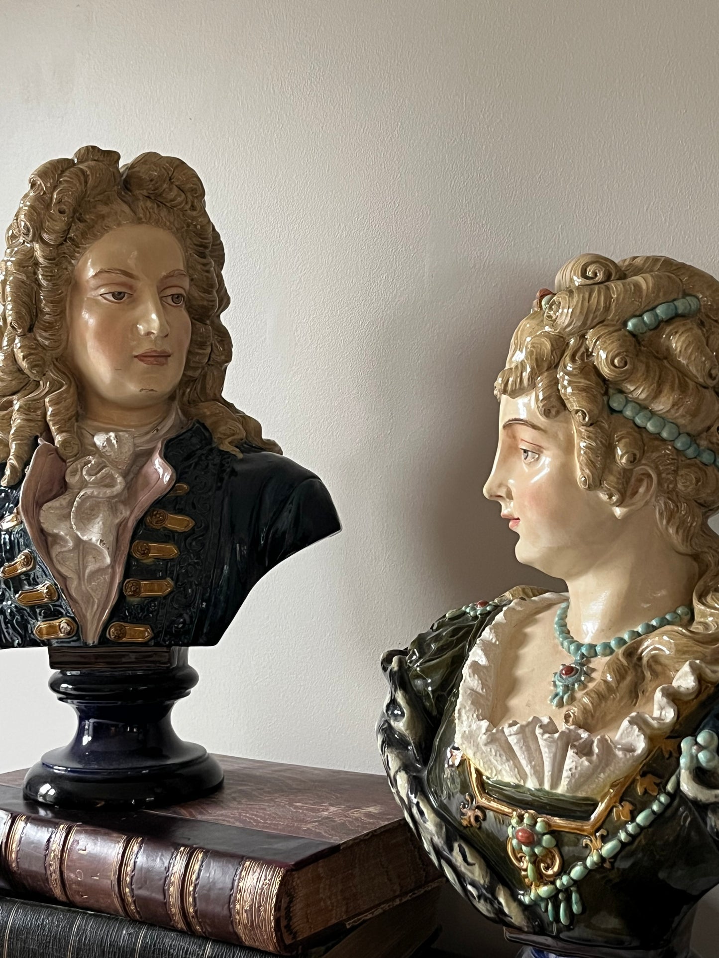 French Majolica Busts.