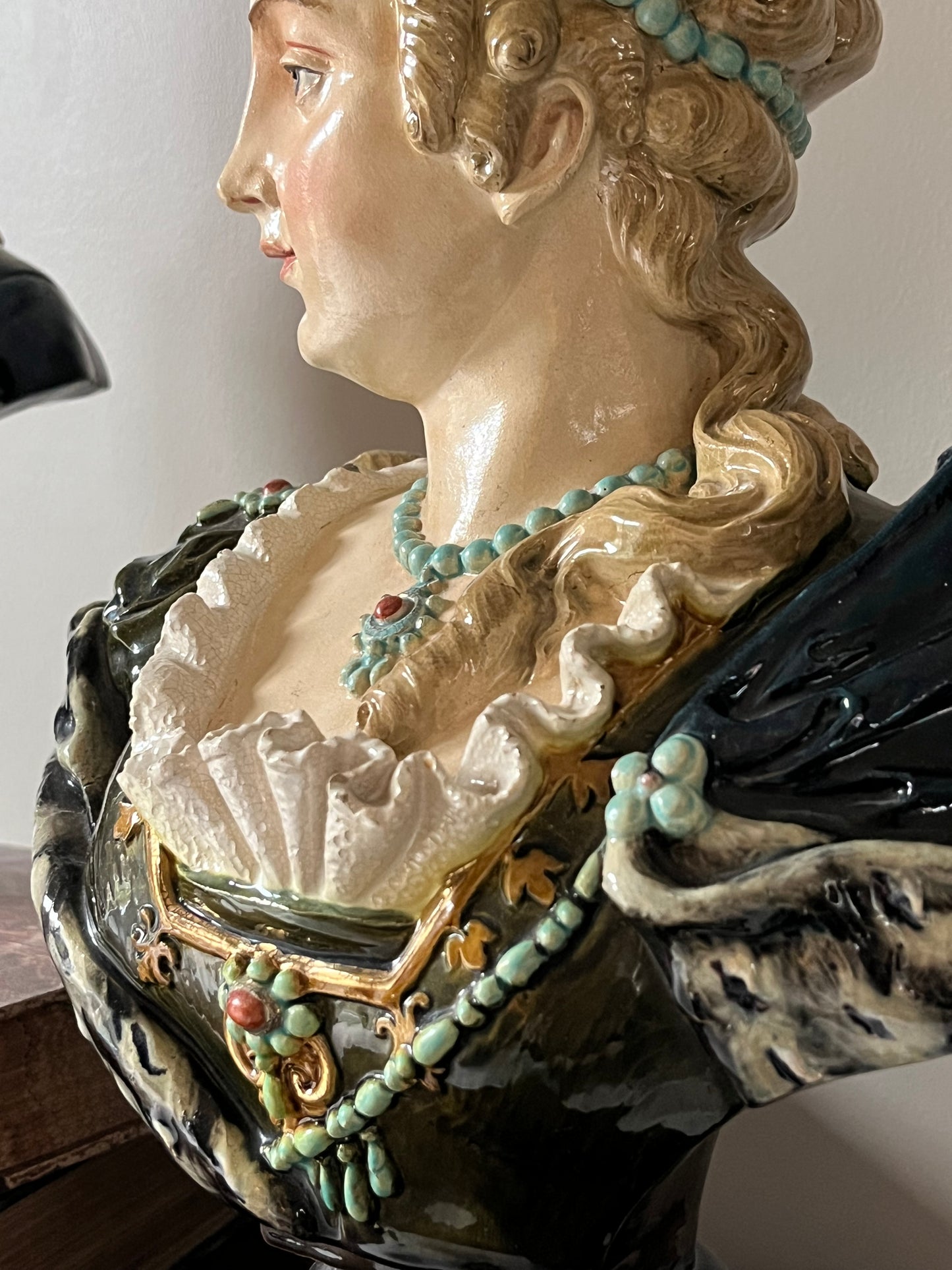 French Majolica Busts.