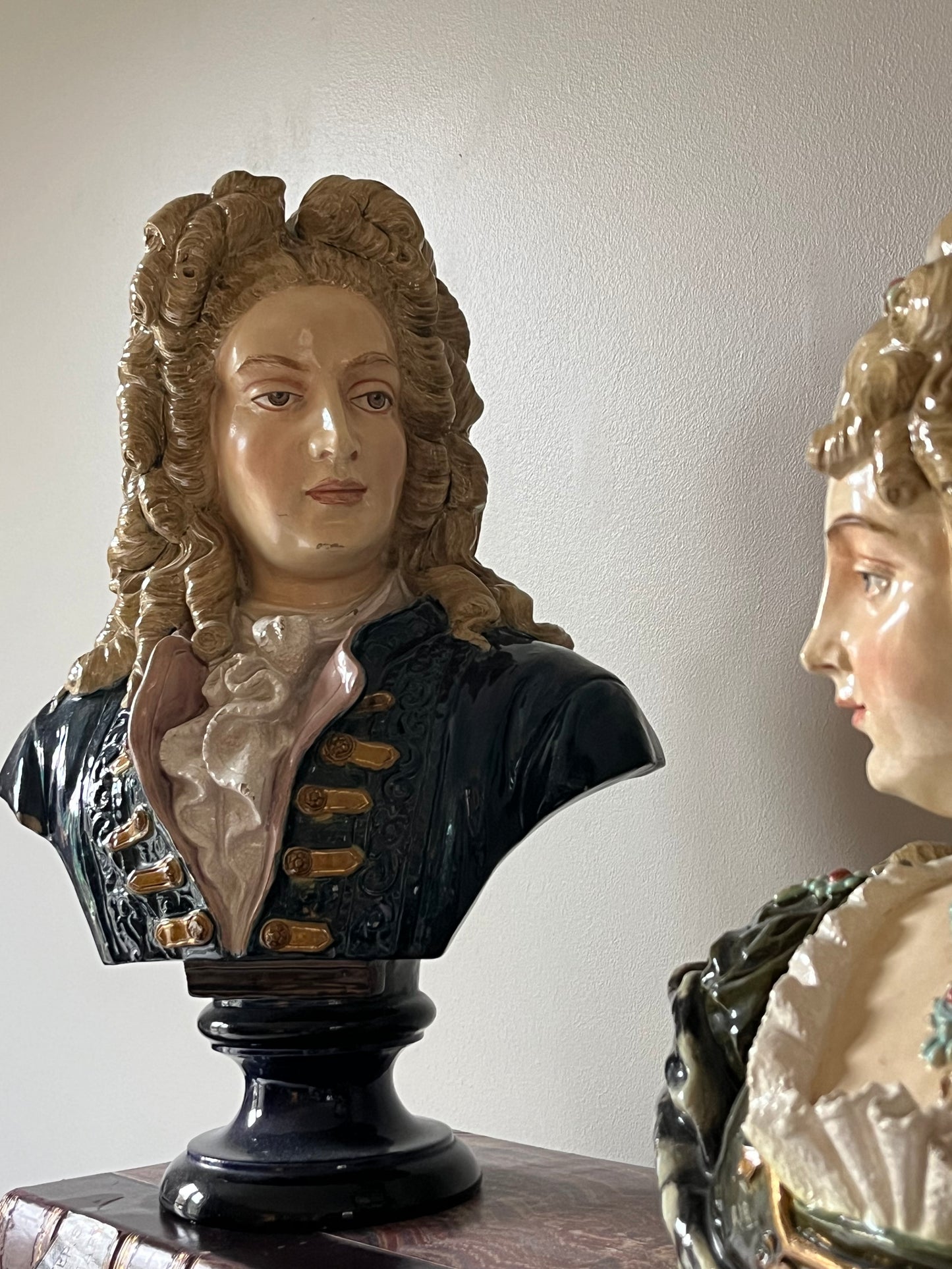 French Majolica Busts.