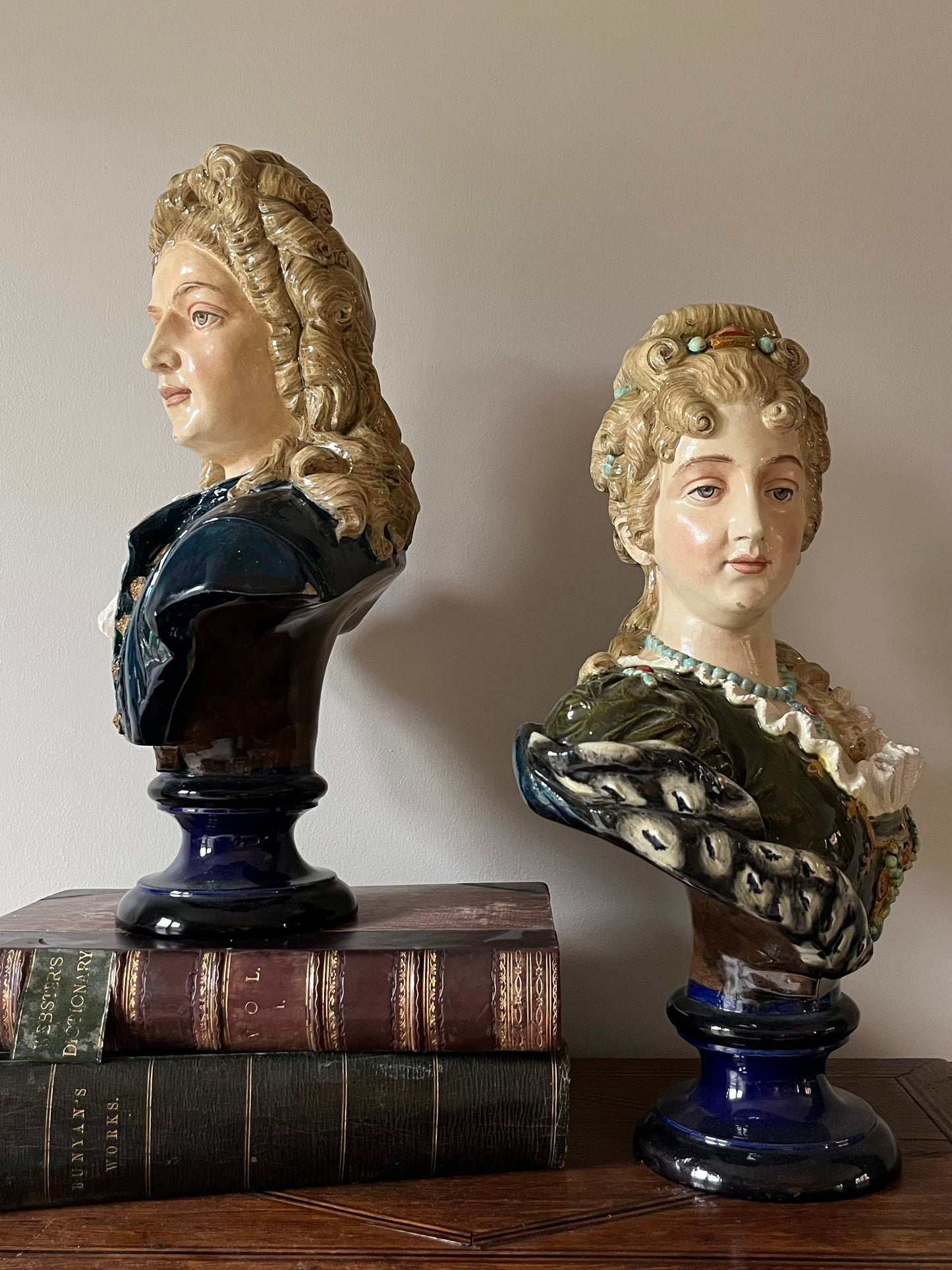French Majolica Busts.