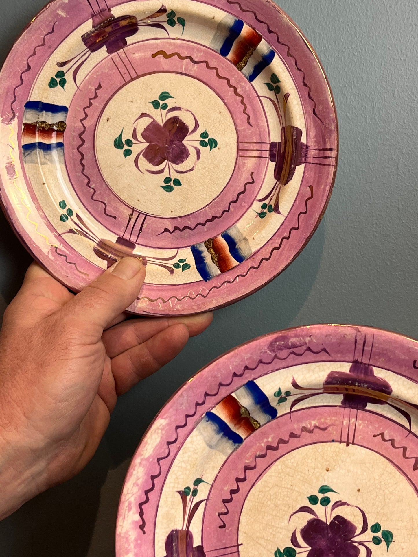 Two Lustre Plates.