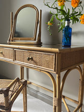 Load image into Gallery viewer, Bamboo and Rattan Dressing Table Set.
