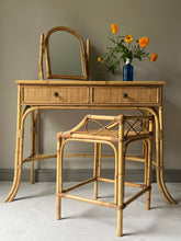 Load image into Gallery viewer, Bamboo and Rattan Dressing Table Set.
