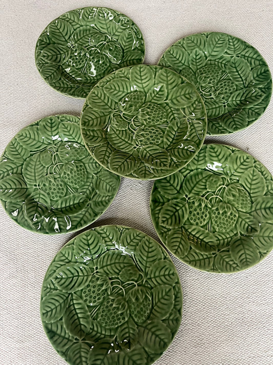 Set of Six Strawberry Plates.