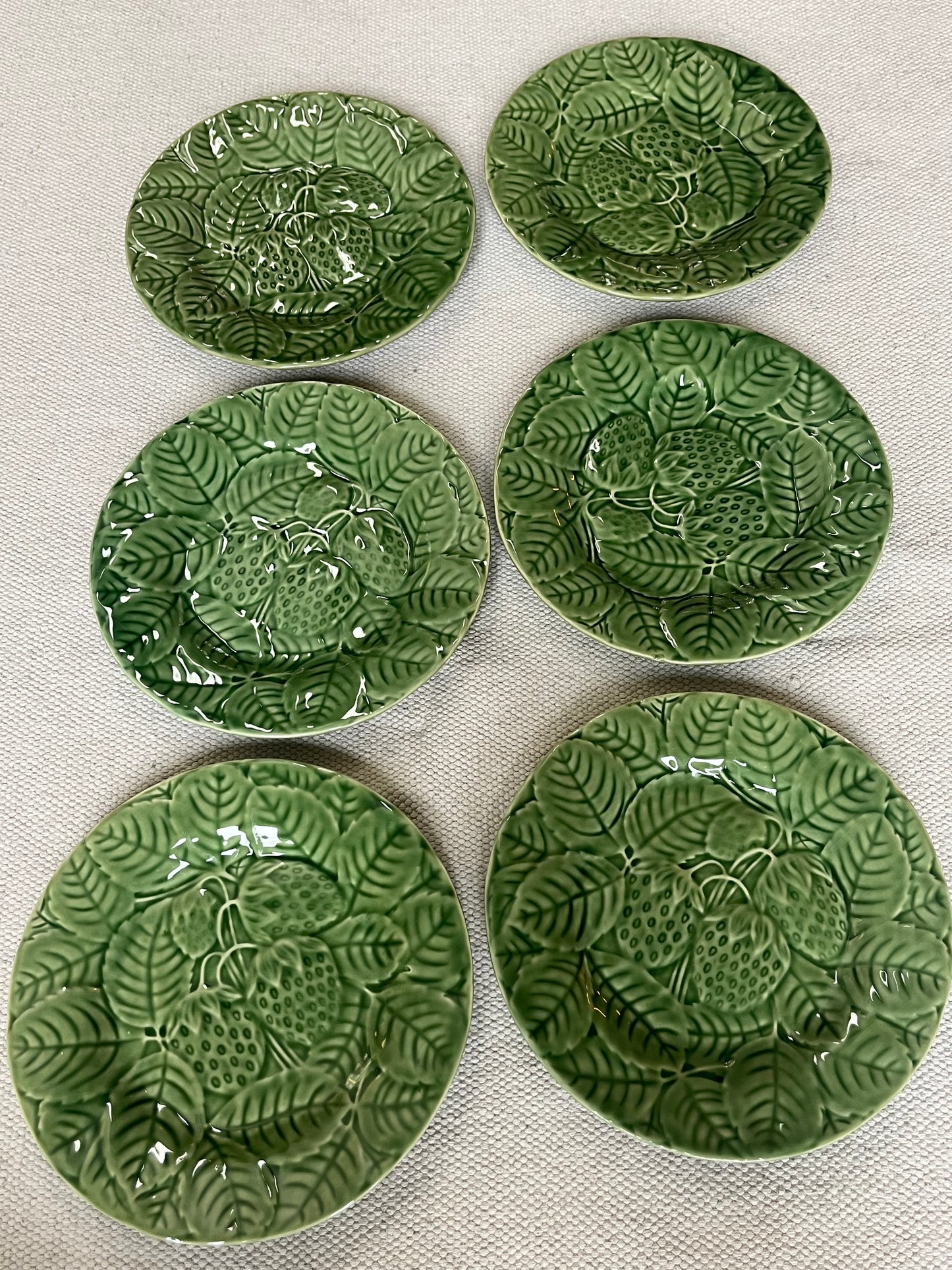 Set of Six Strawberry Plates.