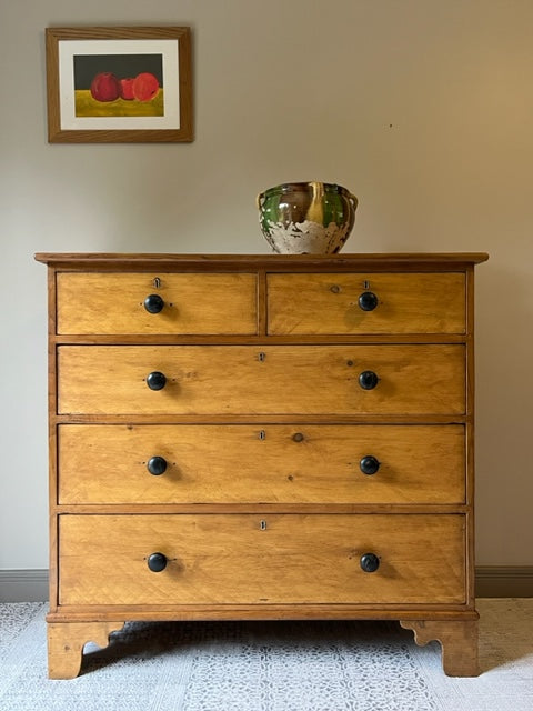 Country Pine Chest Of Drawers.