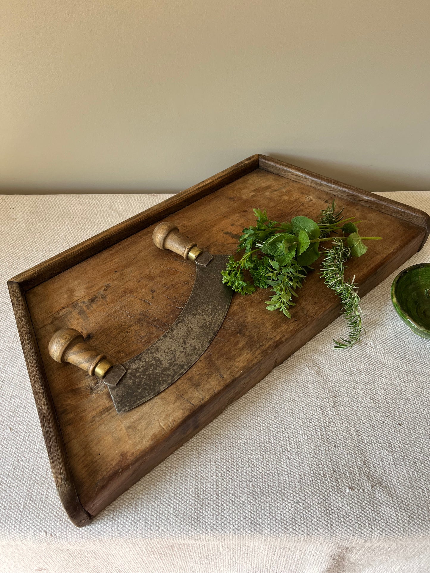 French Chopping Block and Chopper.