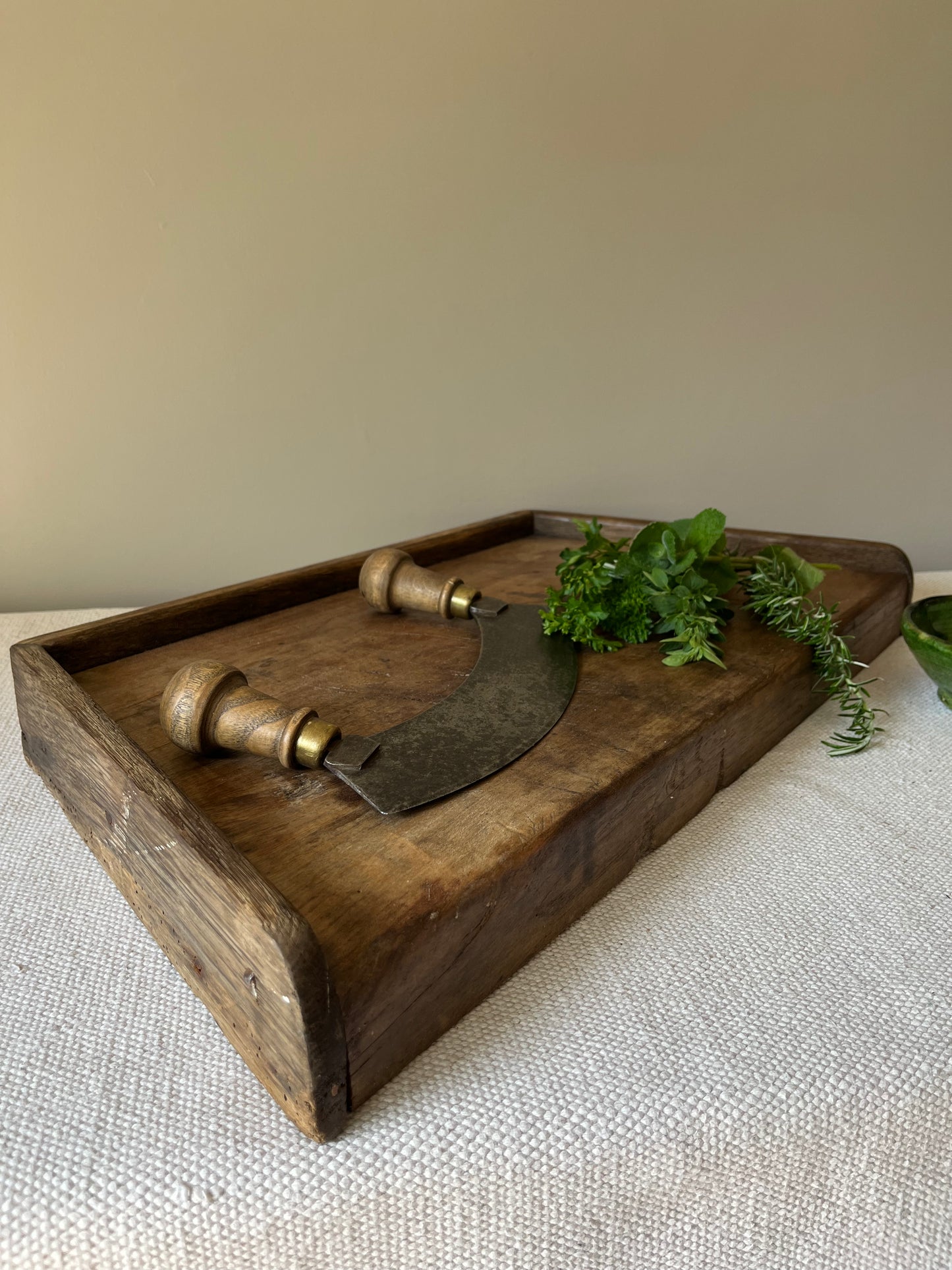 French Chopping Block and Chopper.